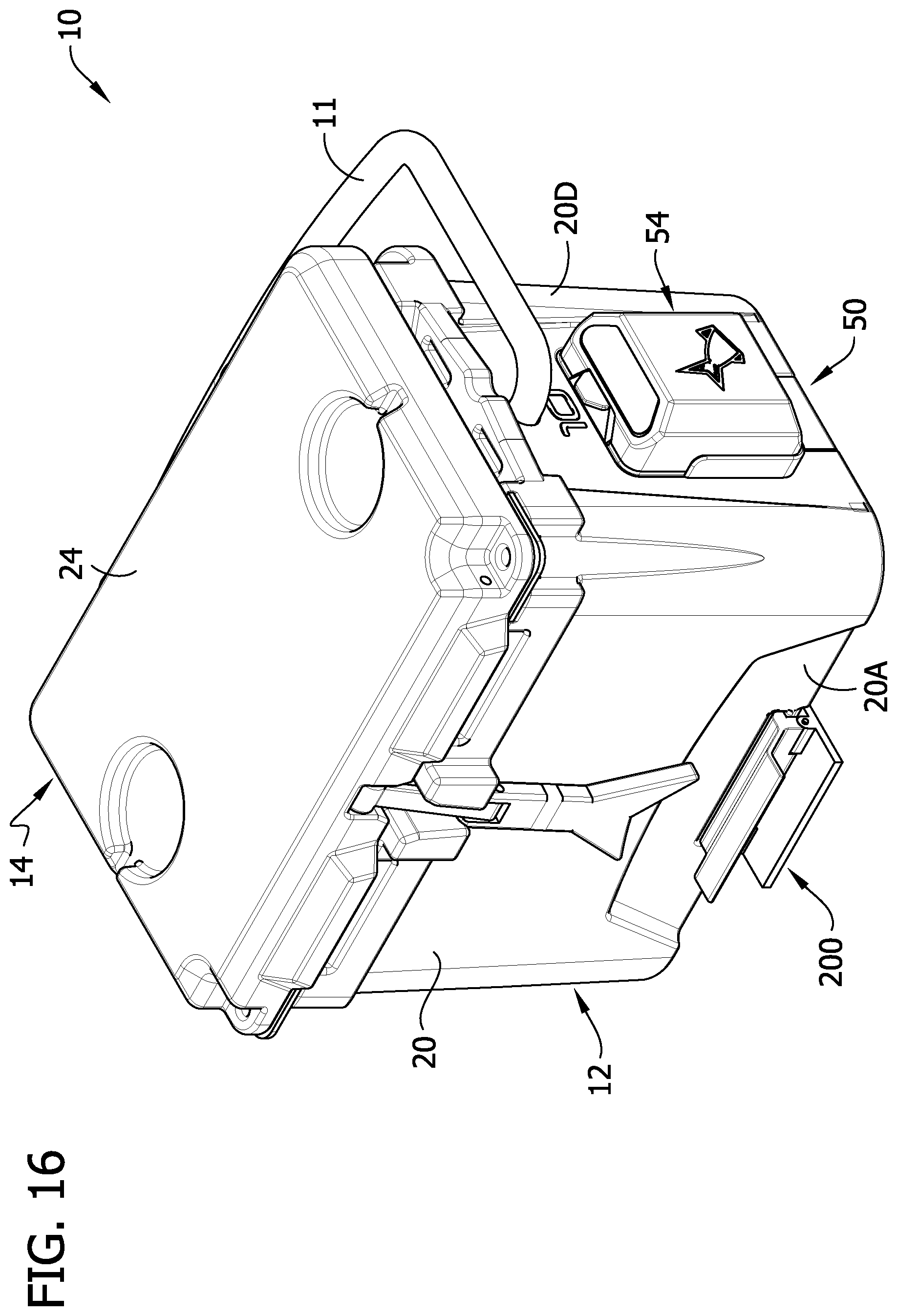 Patent US12564181 Figure 16 – Container for aquatic live bait with detachable air pump unit