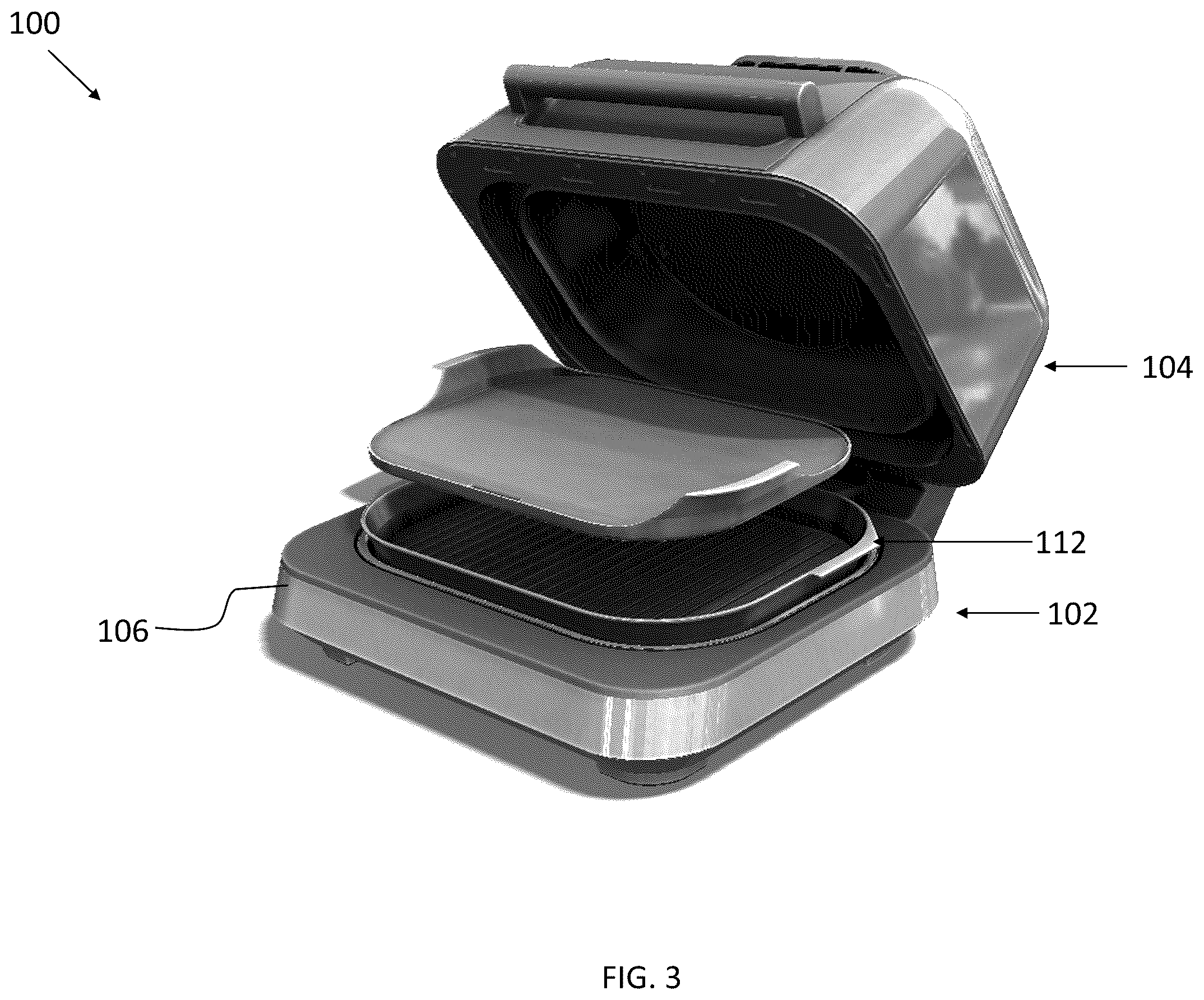 Patent US12564196 Figure 3 – Smoke functionality in electric grill-type appliance