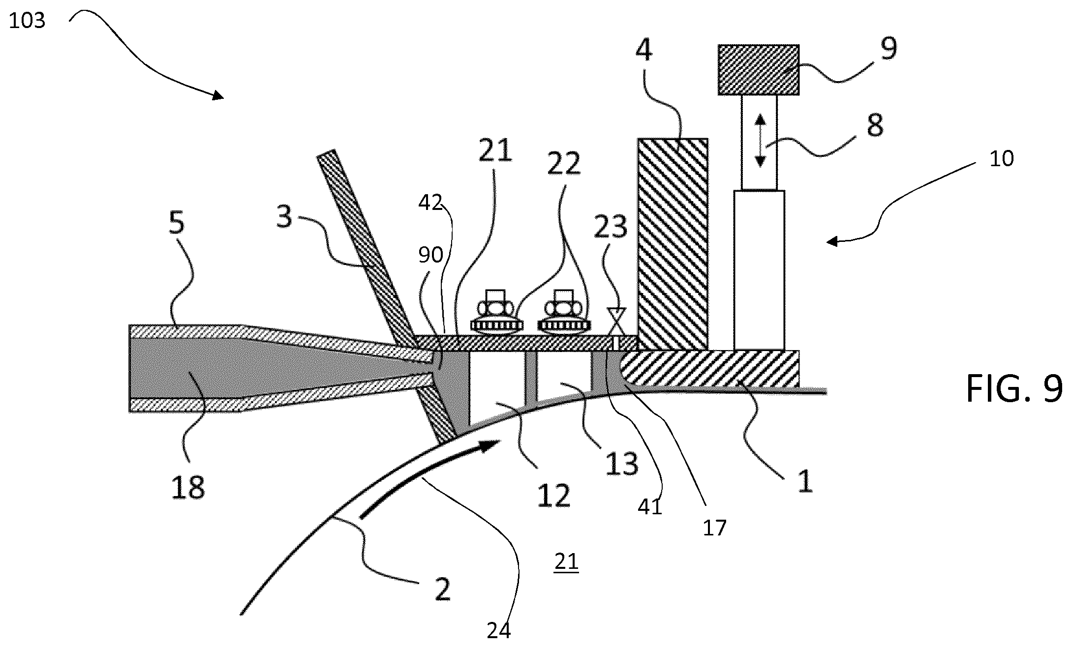 Patent US12564209 Figure 6 – Casting apparatus and method for the production of a cast sheet of a material containing alkaloids