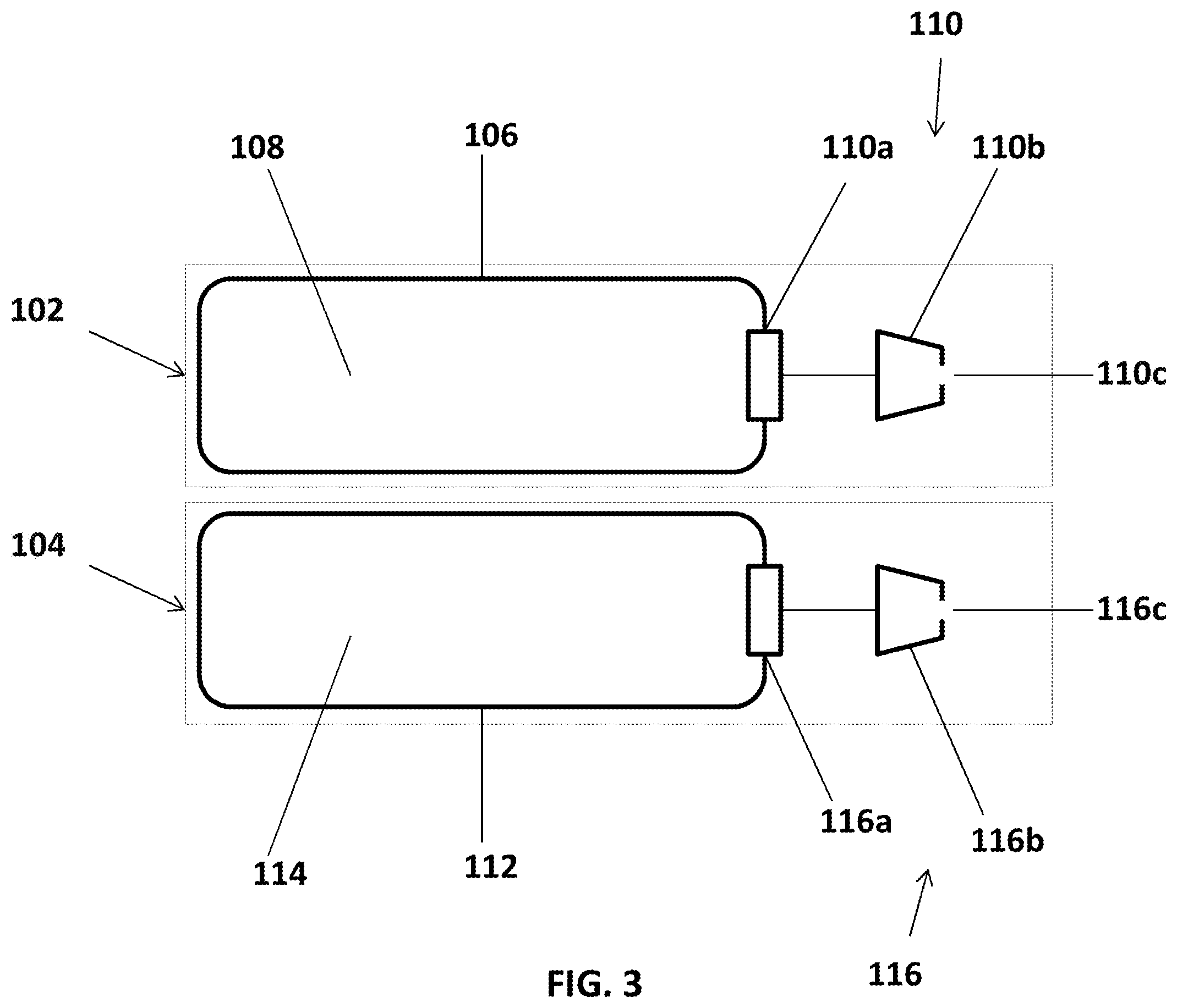 Patent US12564218 Figure 3 – Dual-chamber aerosol dispenser