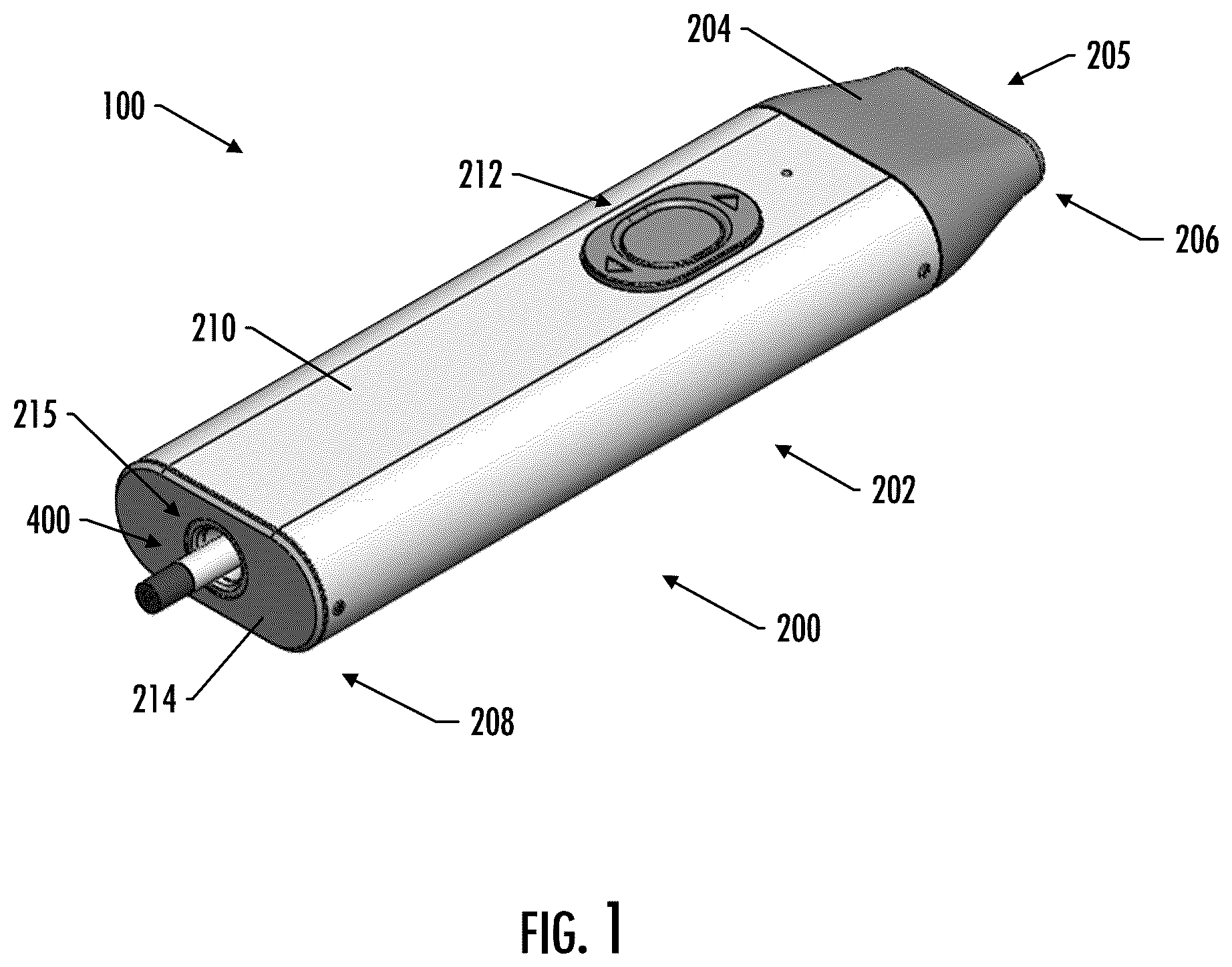 Patent US12564220 Figure 1 – Aerosol delivery device with automatic consumable loading and ejecting