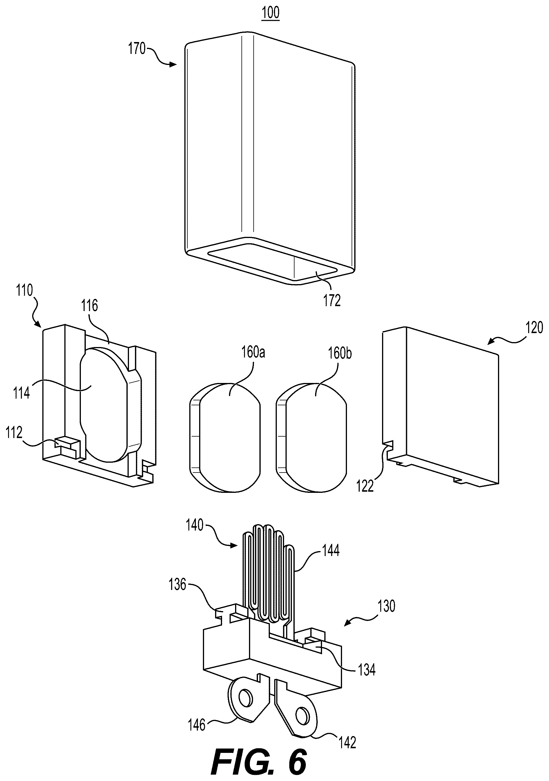 Patent US12564223 Figure 6 – Capsules with integrated mouthpieces, heat-not-burn (HNB) aerosol-generating devices, and methods of generating an aerosol