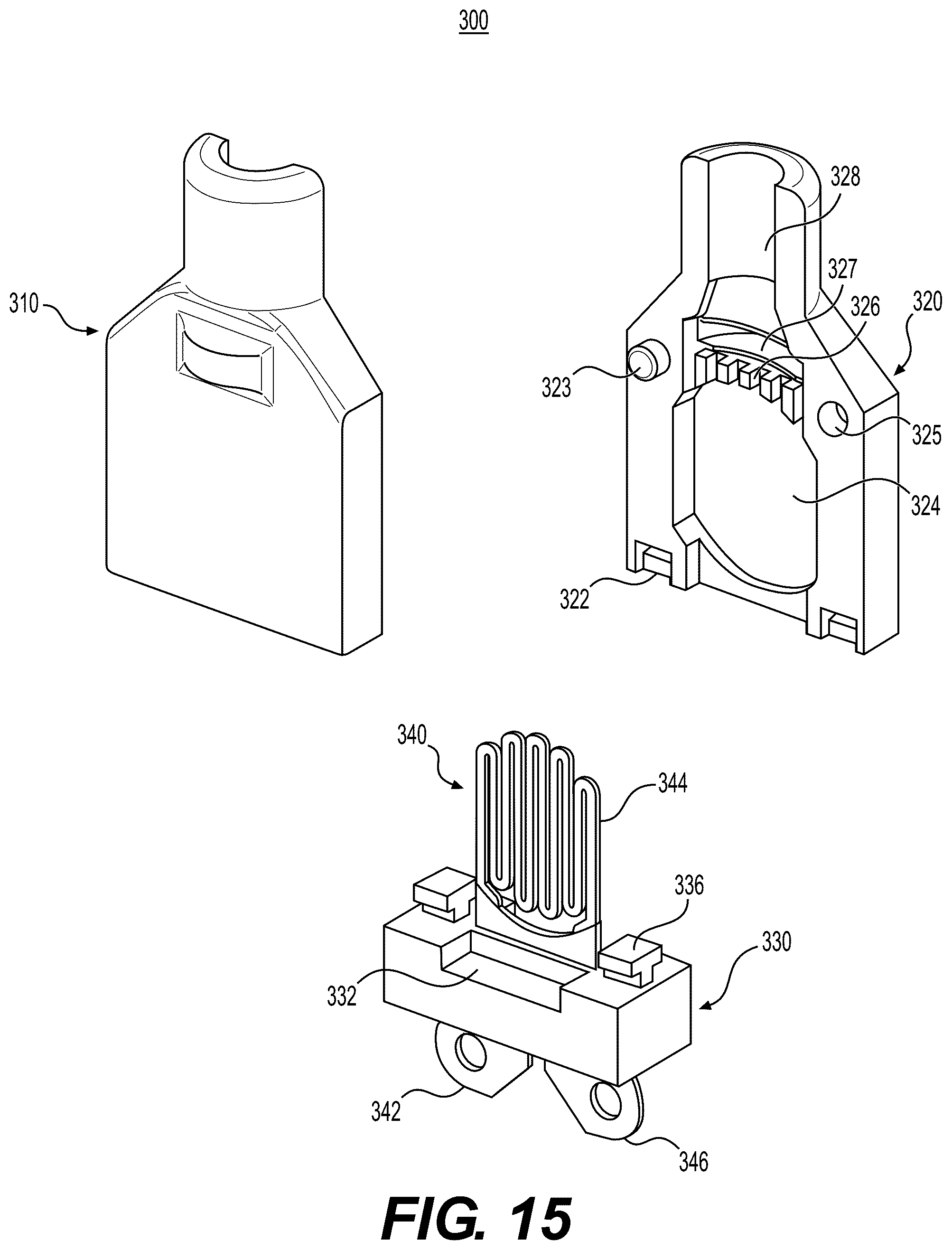 Patent US12564223 Figure 15 – Capsules with integrated mouthpieces, heat-not-burn (HNB) aerosol-generating devices, and methods of generating an aerosol