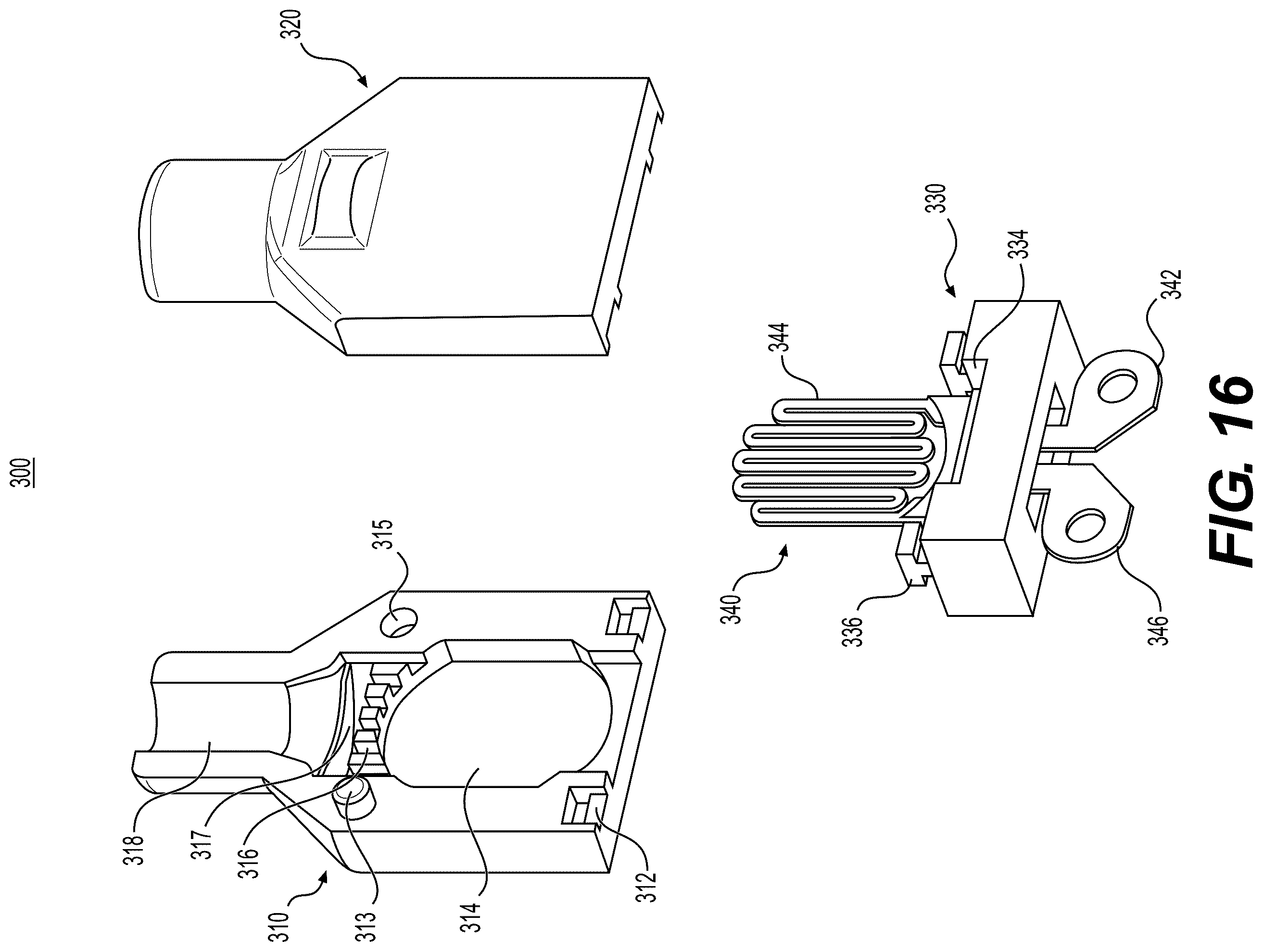 Patent US12564223 Figure 16 – Capsules with integrated mouthpieces, heat-not-burn (HNB) aerosol-generating devices, and methods of generating an aerosol