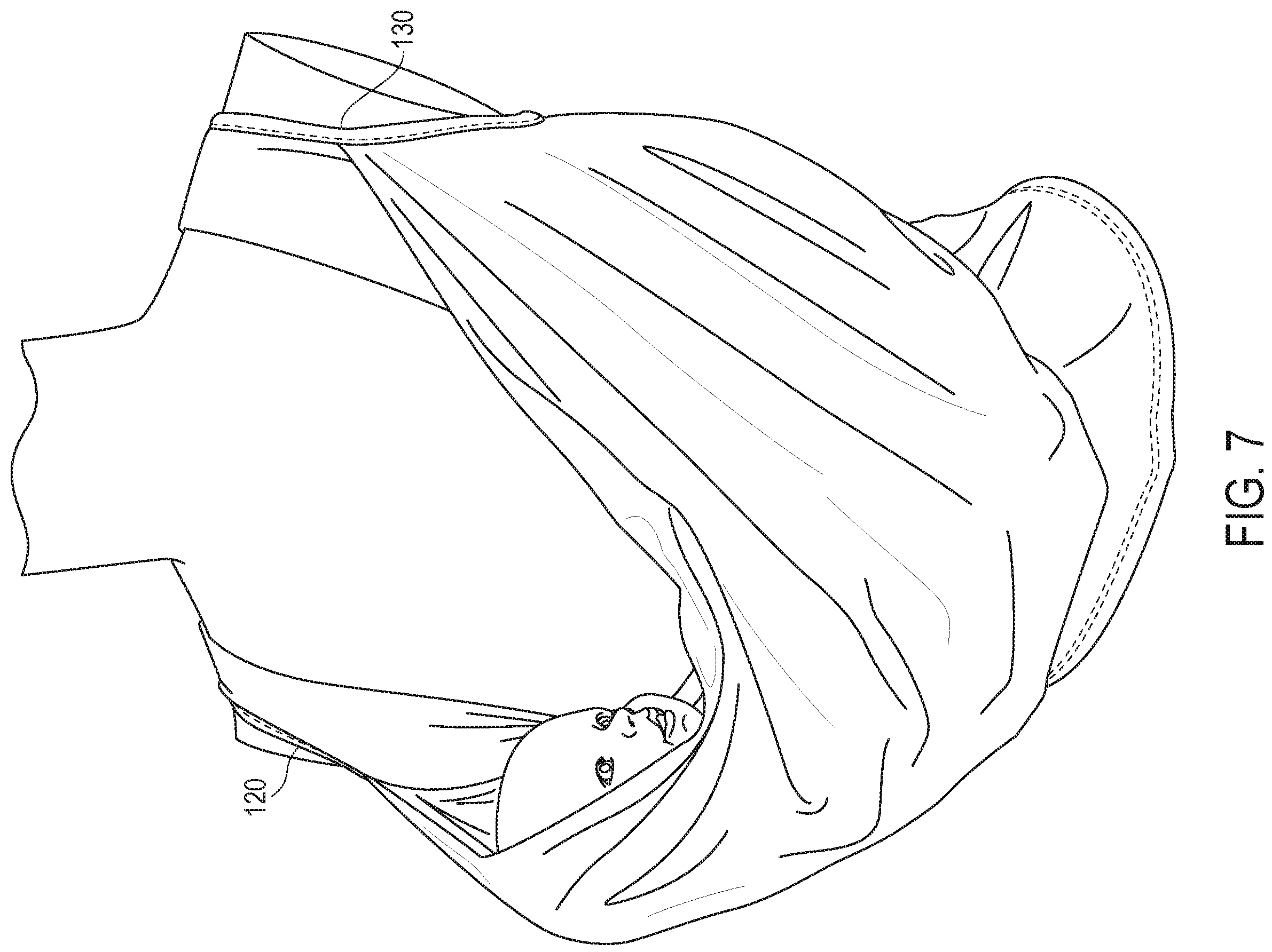 Patent US12564226 Figure 8 – Infant-nursing safety garment