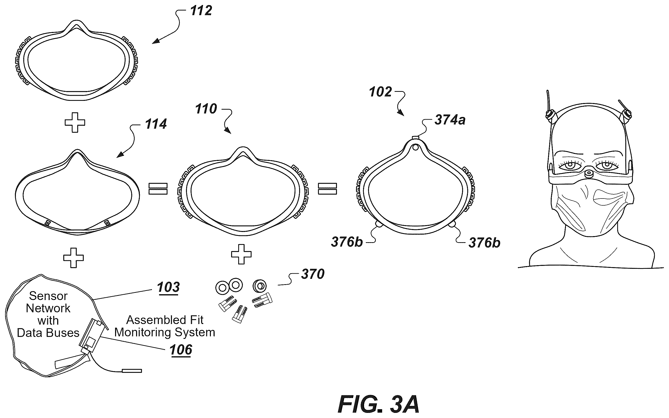 Patent US12564228 Figure 4 – Respiratory protective device with continuous fit monitoring