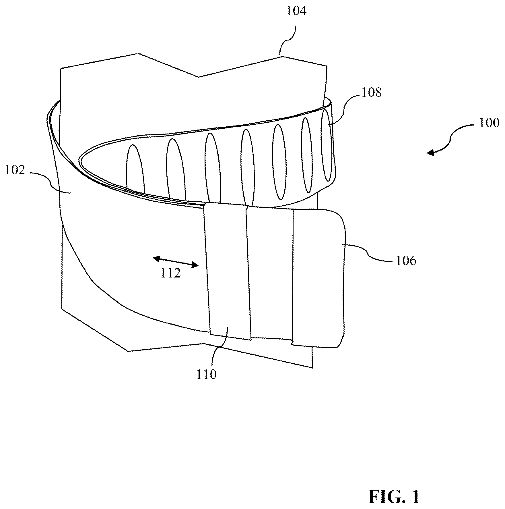 Patent US12564231 Figure 1 – Charger positioning belt