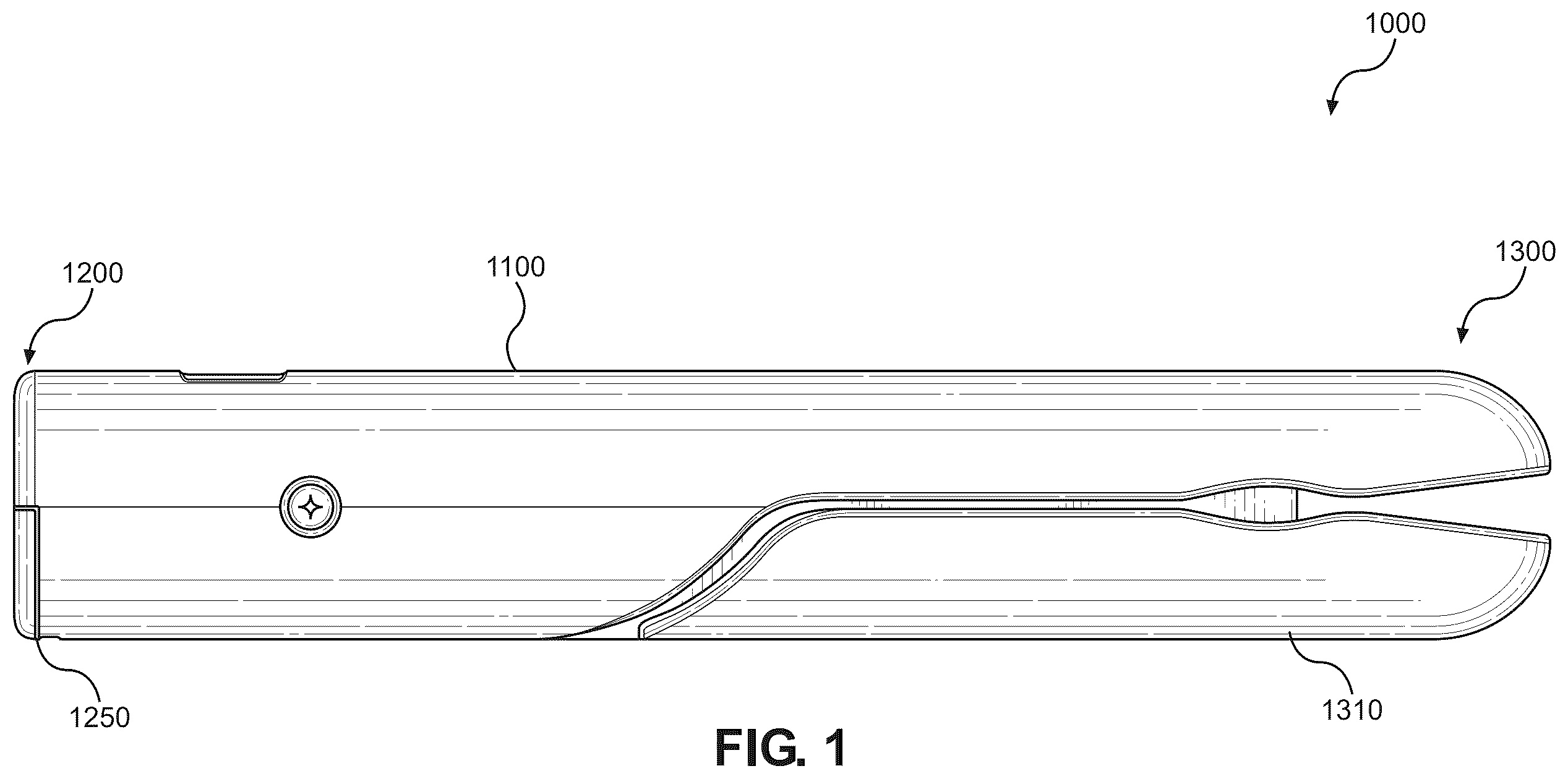 Patent US12564233 Figure 1 – Hair extensions stapler