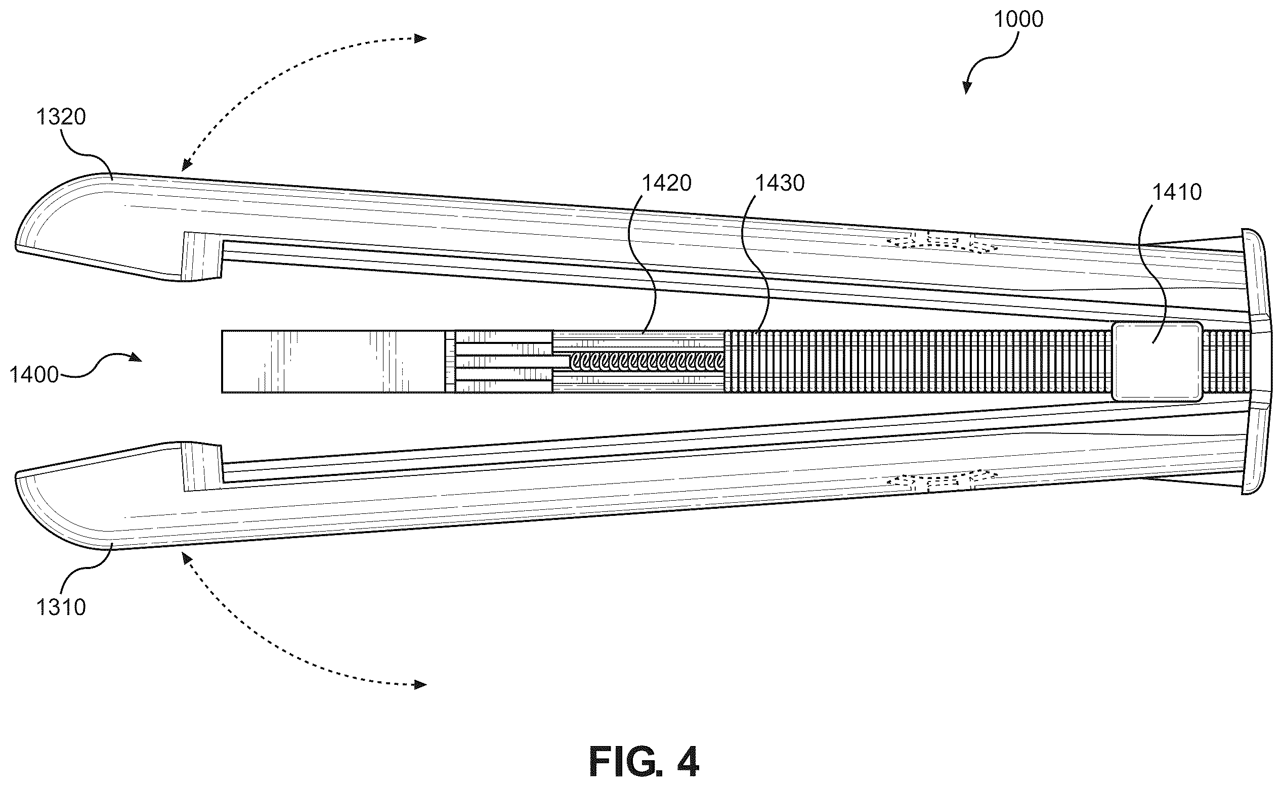 Patent US12564233 Figure 4 – Hair extensions stapler