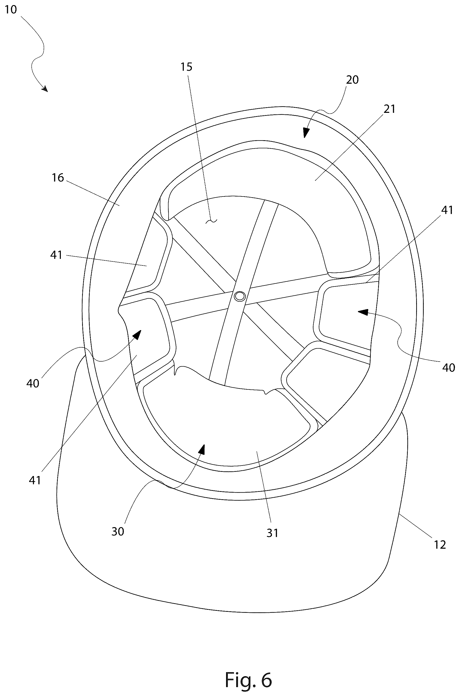 Patent US12564235 Figure 7 – Protective headwear device