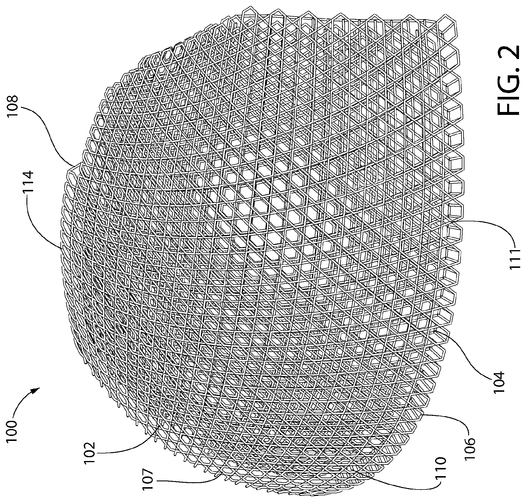 Patent US12564237 Figure 2 – Lattice structure for impact attenuation