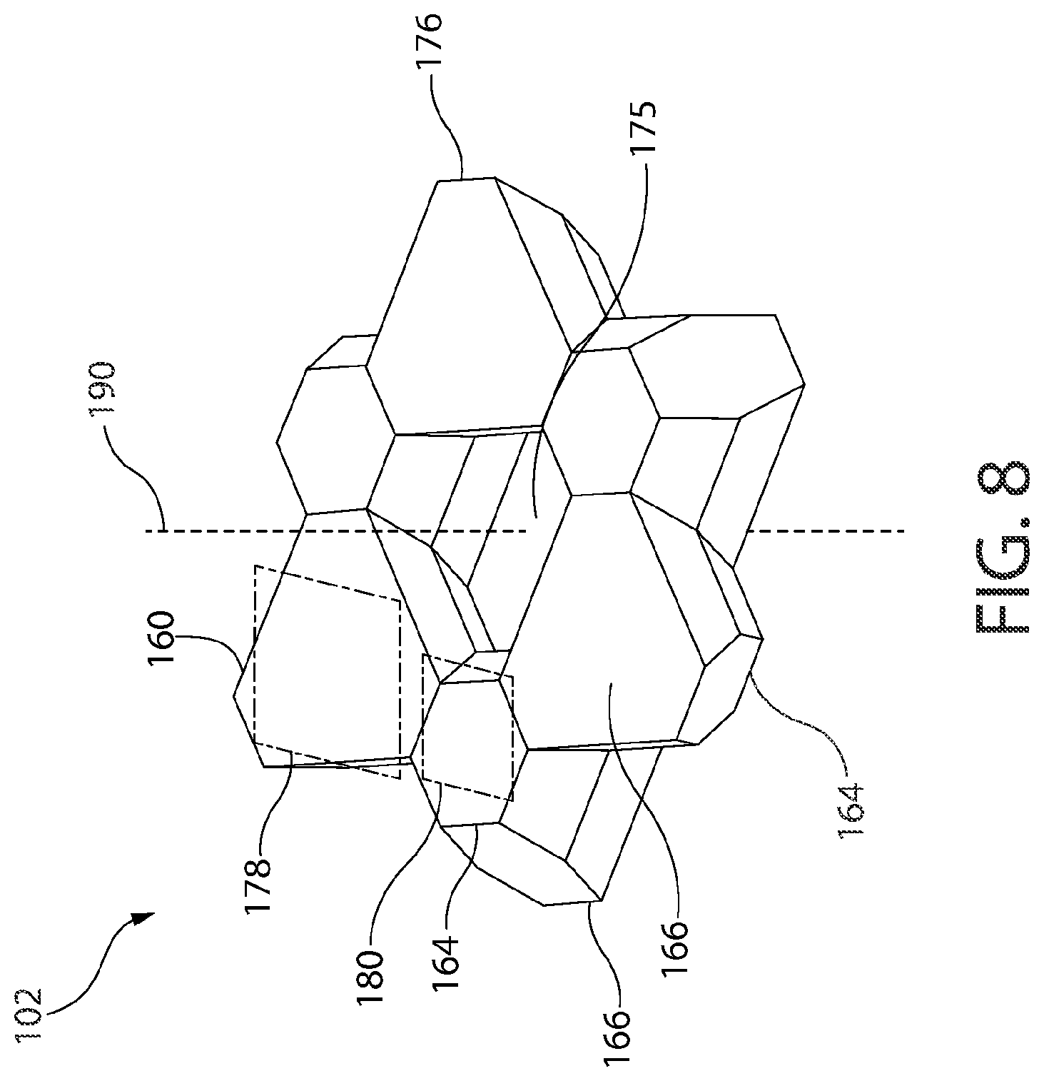 Patent US12564237 Figure 6 – Lattice structure for impact attenuation