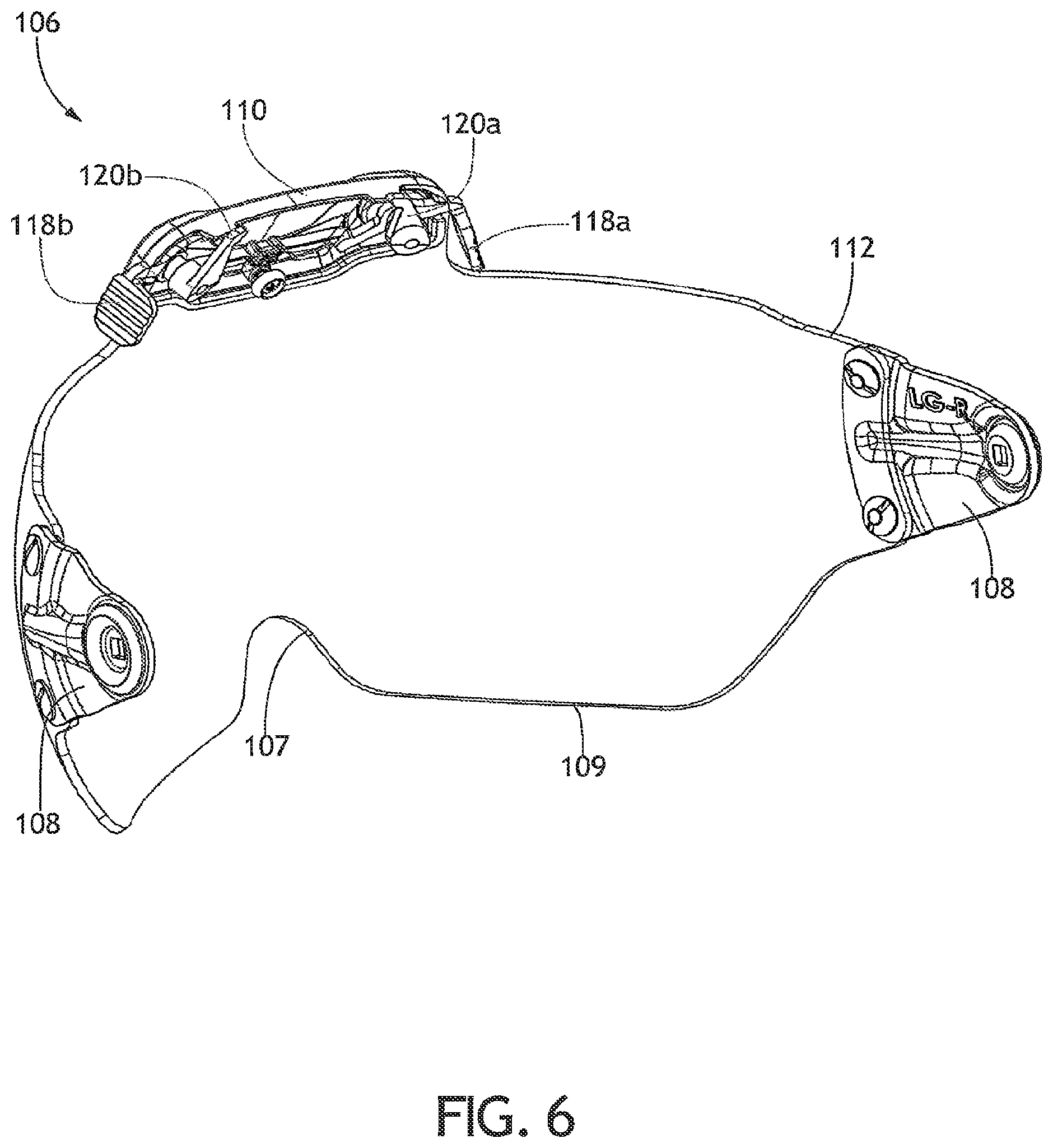 Patent US12564238 Figure 6 – Helmet mounted visor assembly