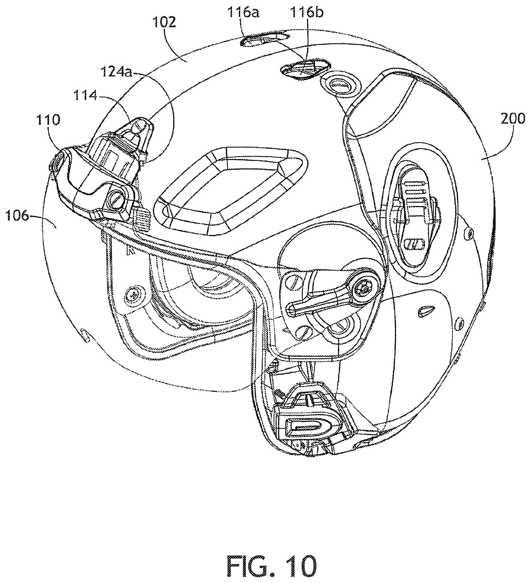 Patent US12564238 Figure 10 – Helmet mounted visor assembly