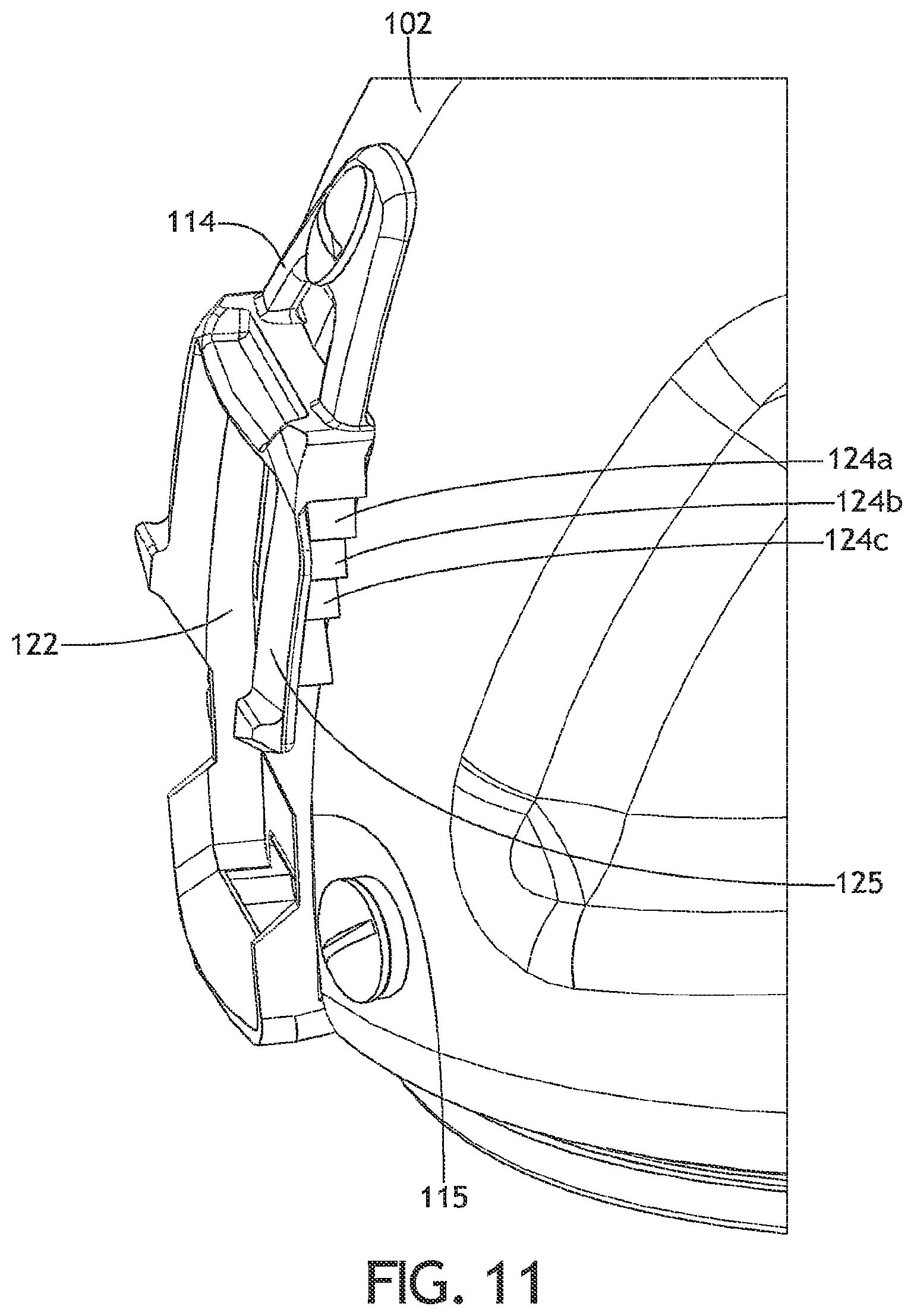 Patent US12564238 Figure 11 – Helmet mounted visor assembly