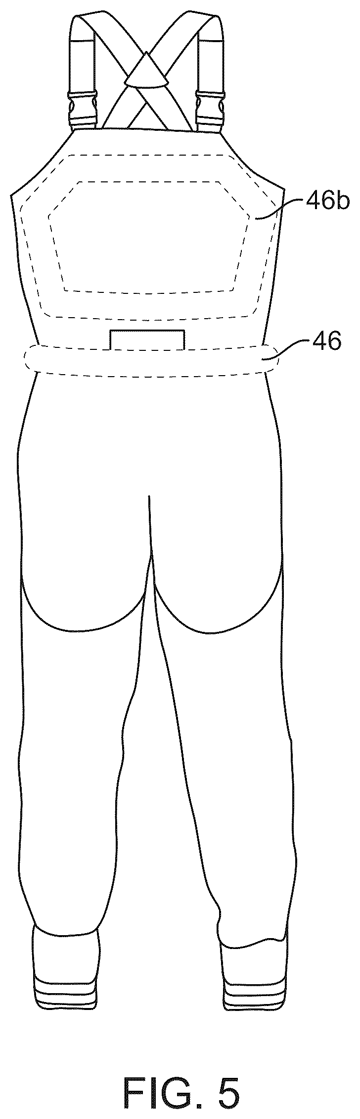 Patent US12564240 Figure 5 – Inflatable wading boots