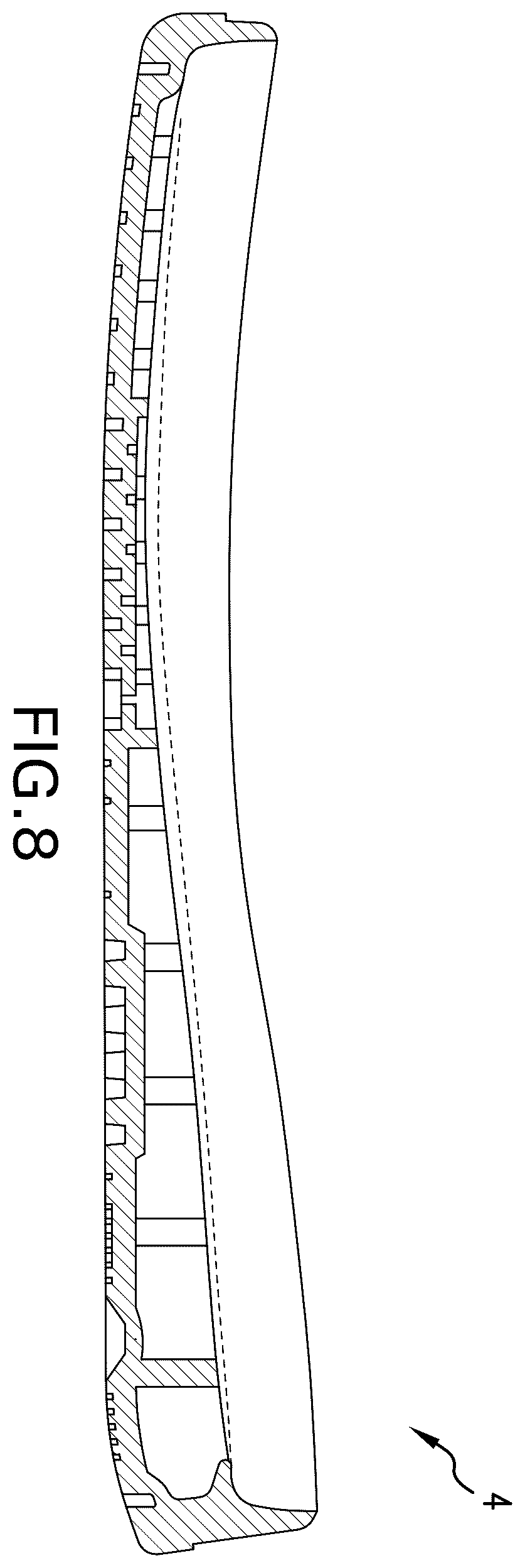Patent US12564243 Figure 8 – Groove system for footwear outsoles