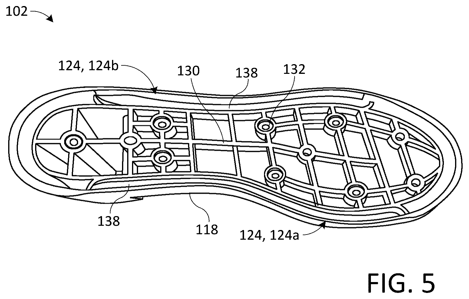 Patent US12564245 Figure 4 – Shoe with interchangeable upper