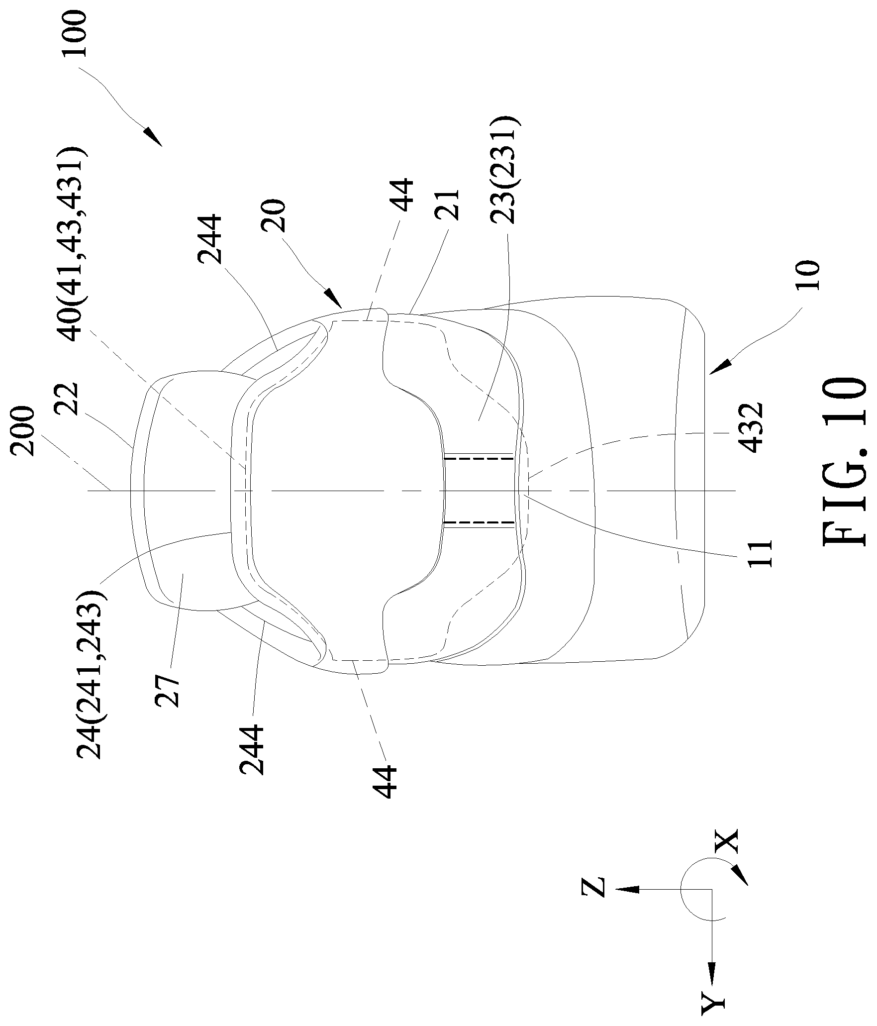 Patent US12564246 Figure 10 – Shoe having resilient heel