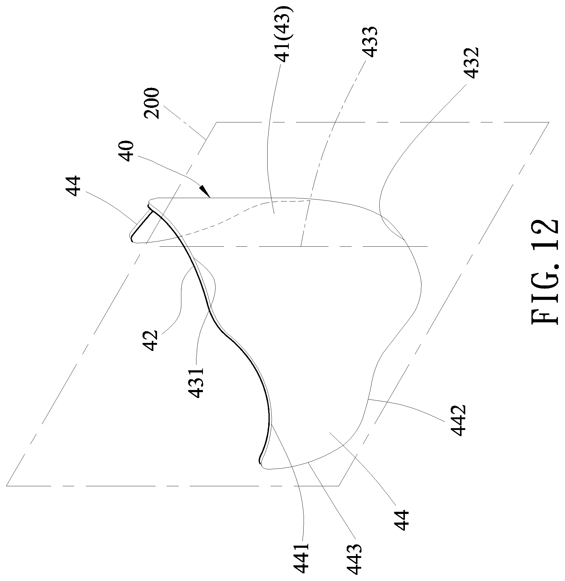 Patent US12564246 Figure 12 – Shoe having resilient heel