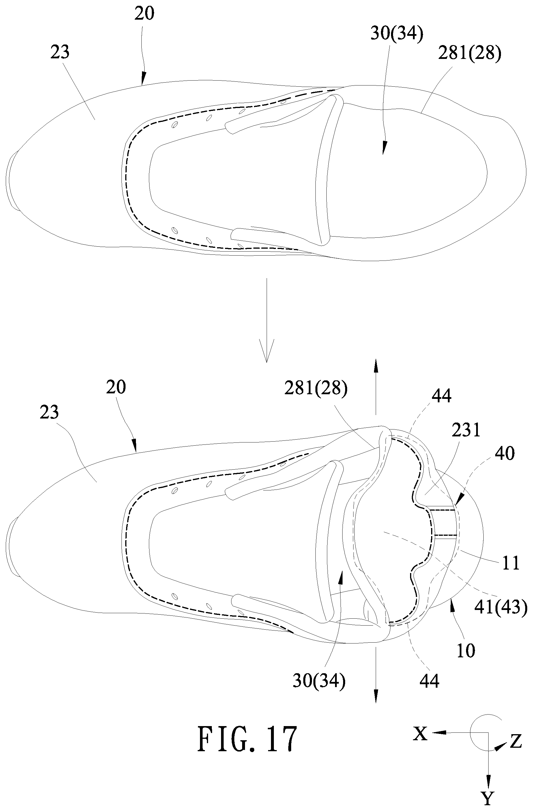 Patent US12564246 Figure 17 – Shoe having resilient heel