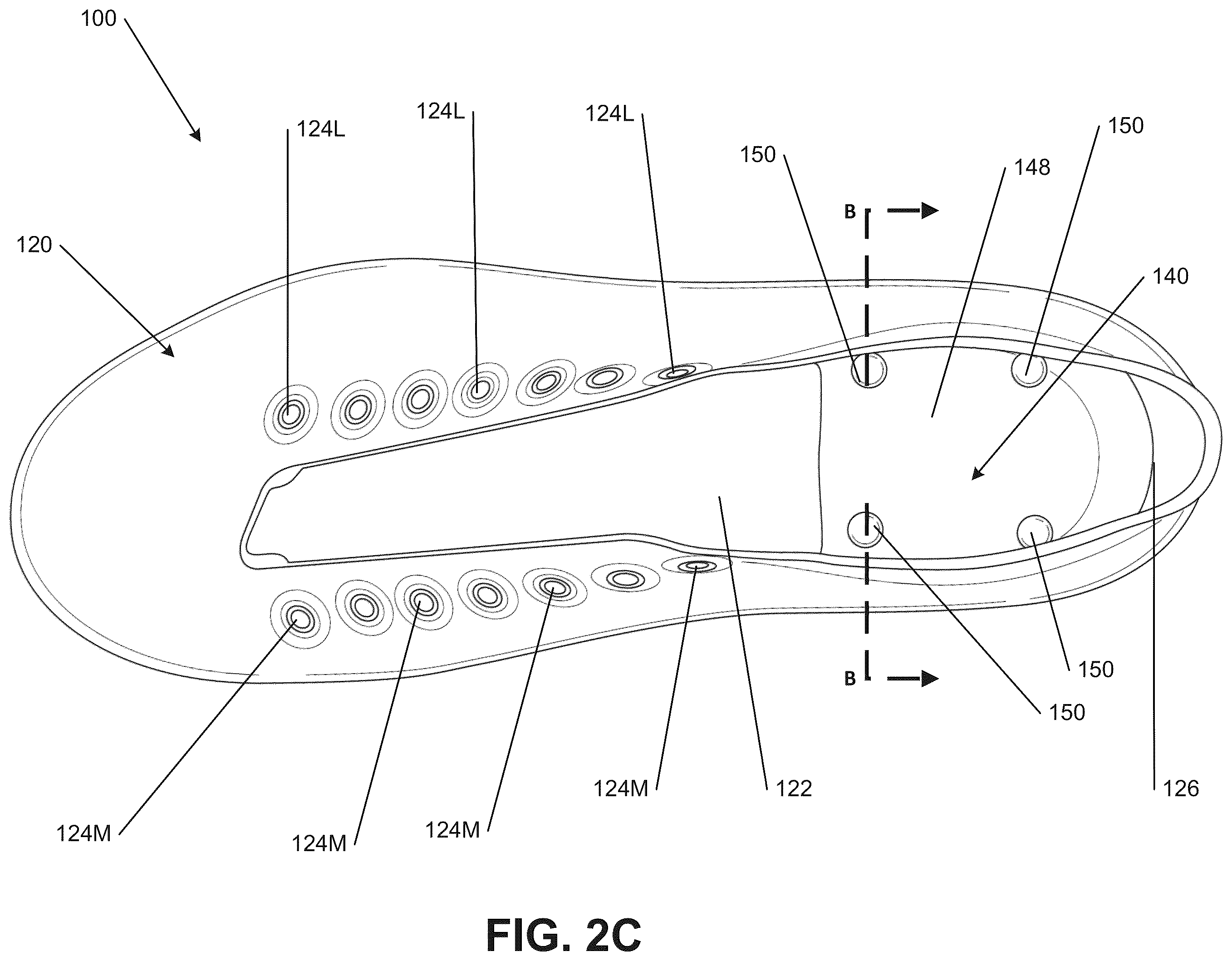 Patent US12564248 Figure 4 – Sole structures and articles of footwear having separate outsole and midsole components
