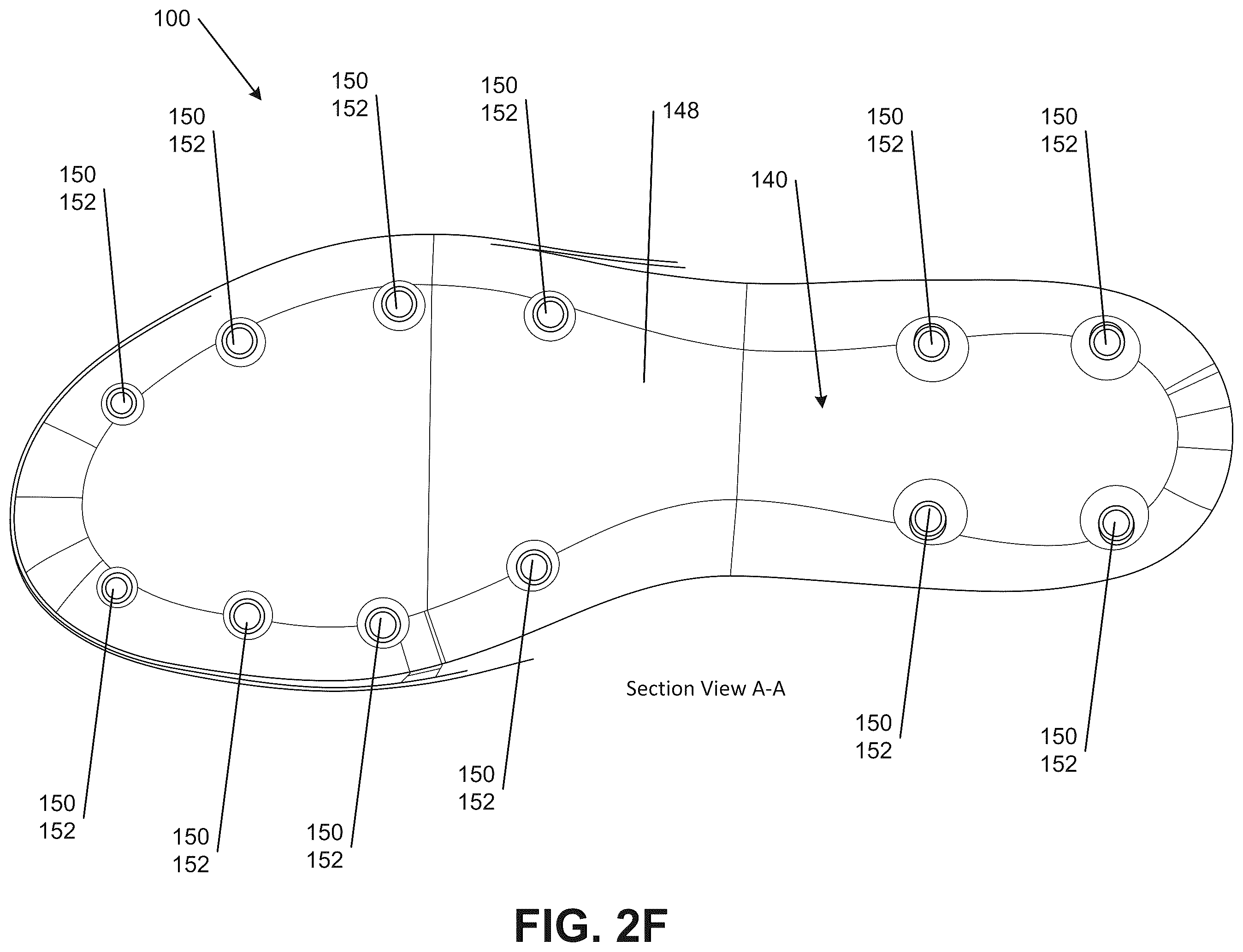 Patent US12564248 Figure 7 – Sole structures and articles of footwear having separate outsole and midsole components