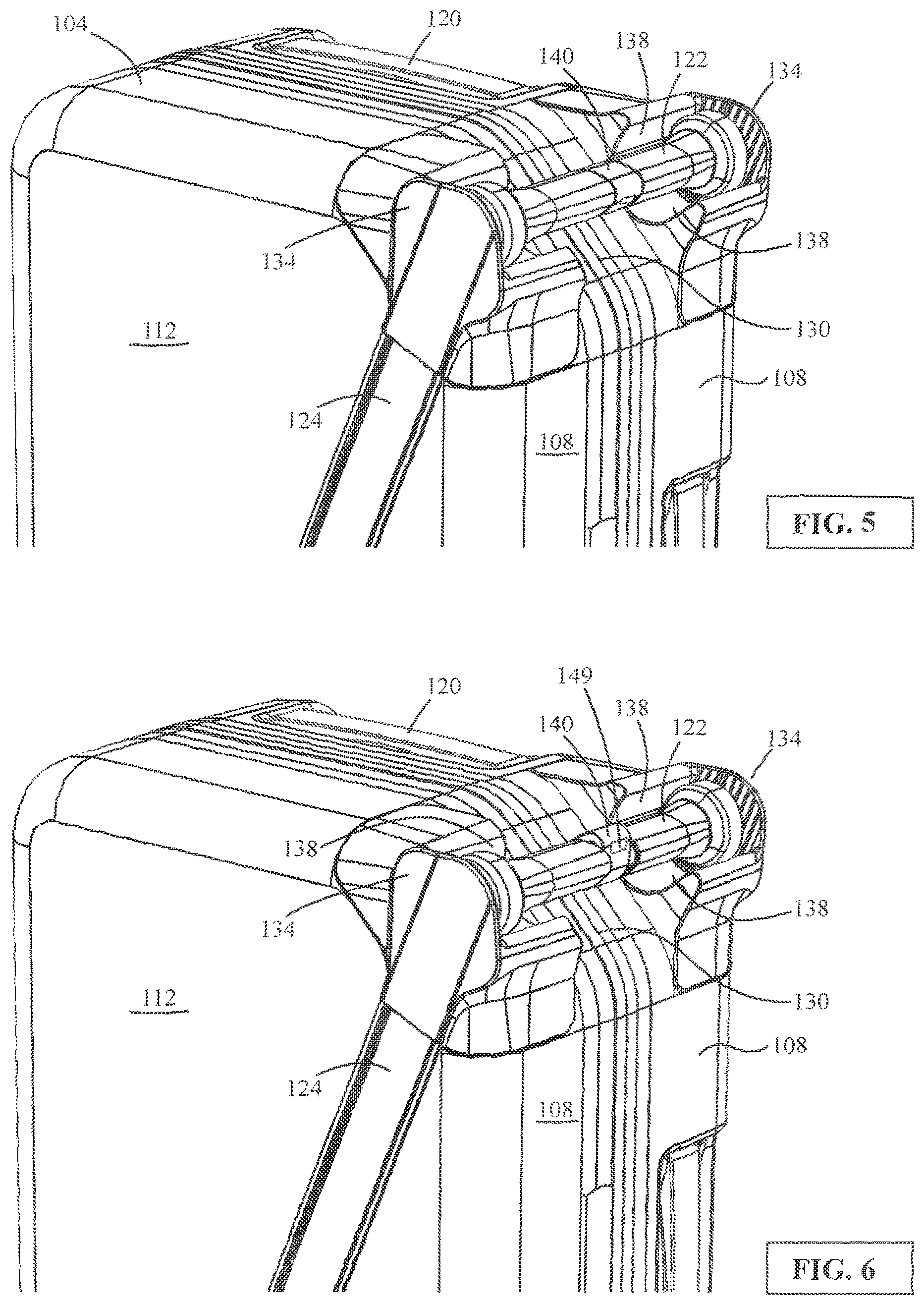 Patent US12564250 Figure 5 – Split handle, narrow rolling bag