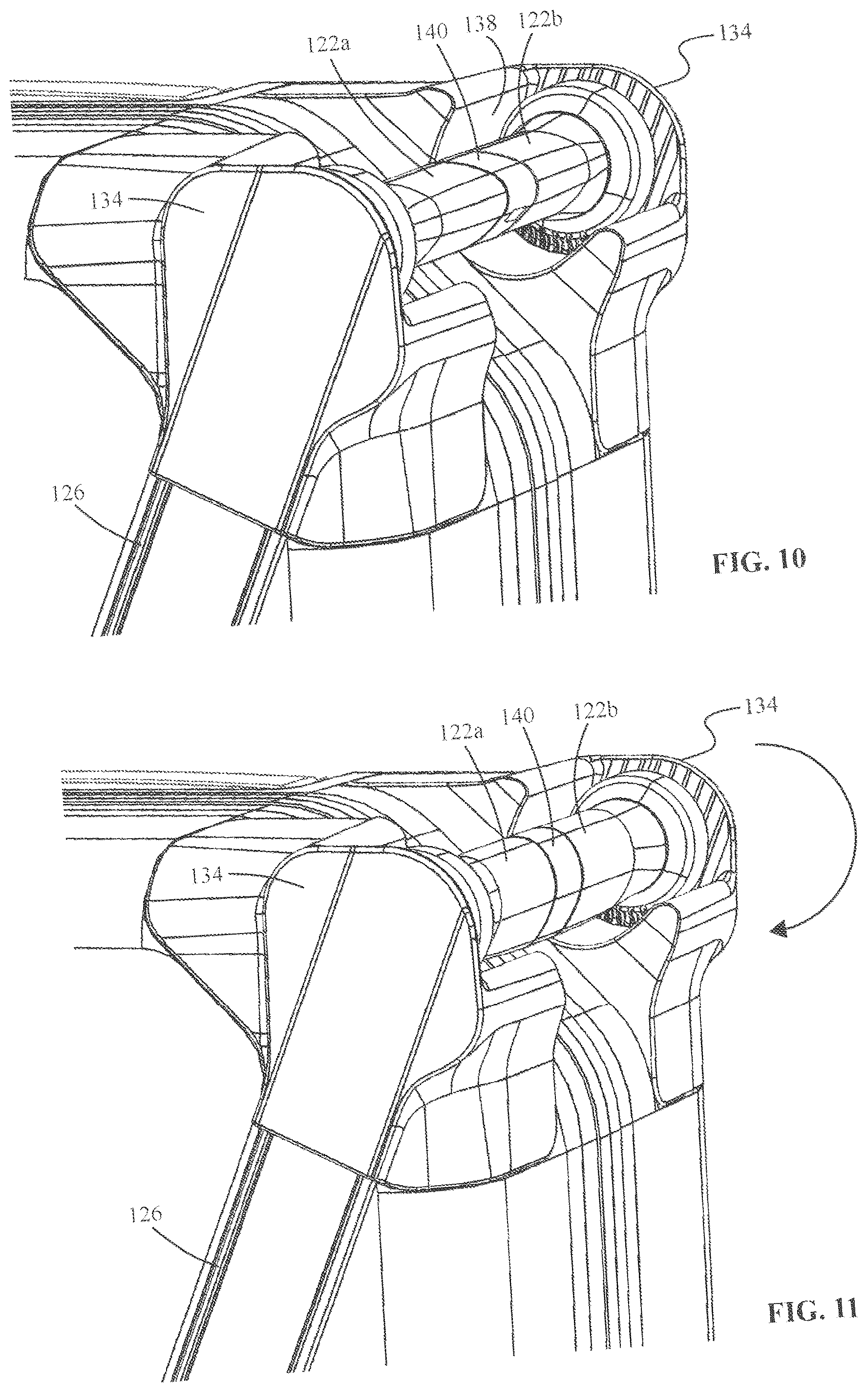 Patent US12564250 Figure 8 – Split handle, narrow rolling bag