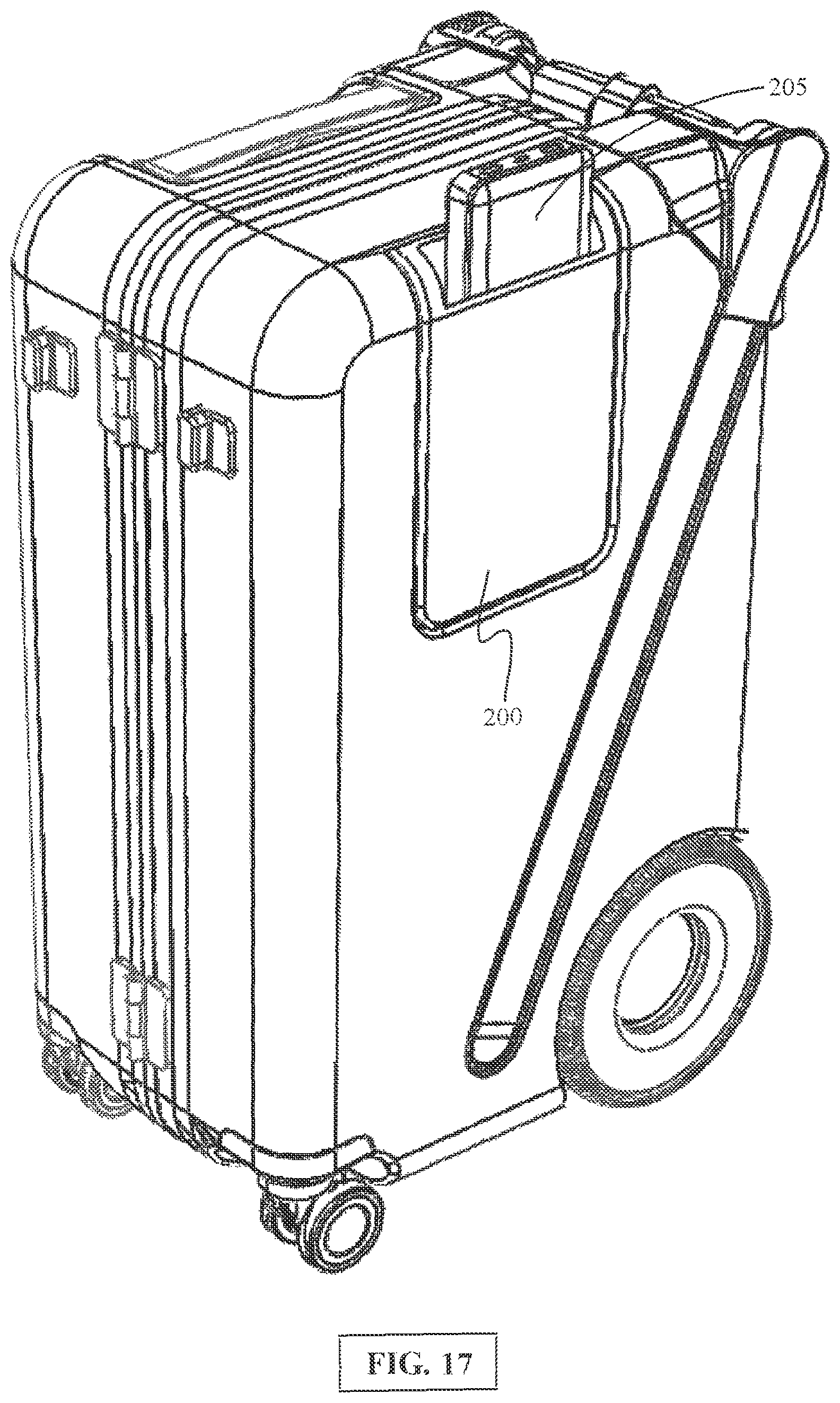Patent US12564250 Figure 12 – Split handle, narrow rolling bag