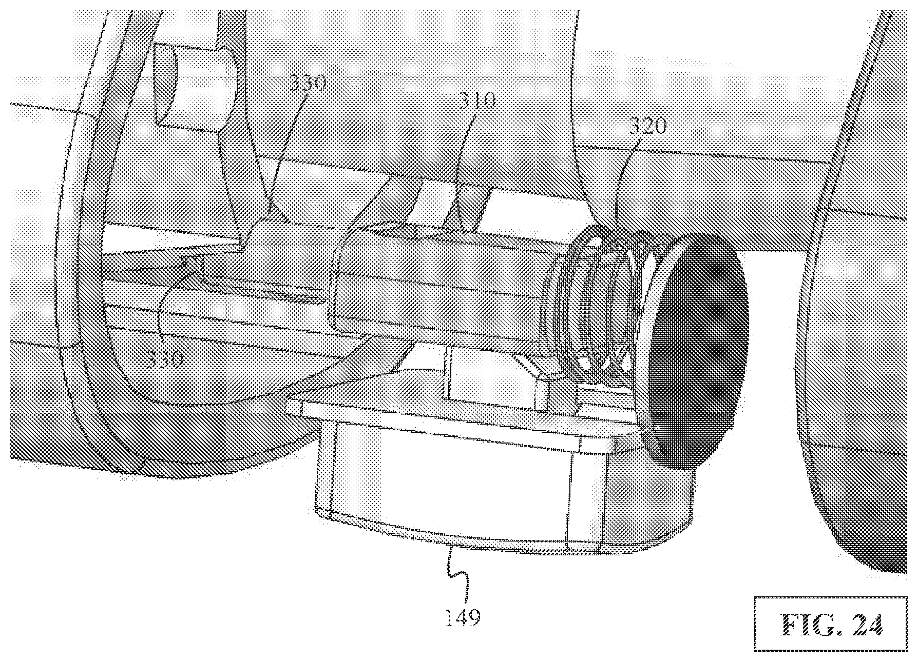 Patent US12564250 Figure 16 – Split handle, narrow rolling bag