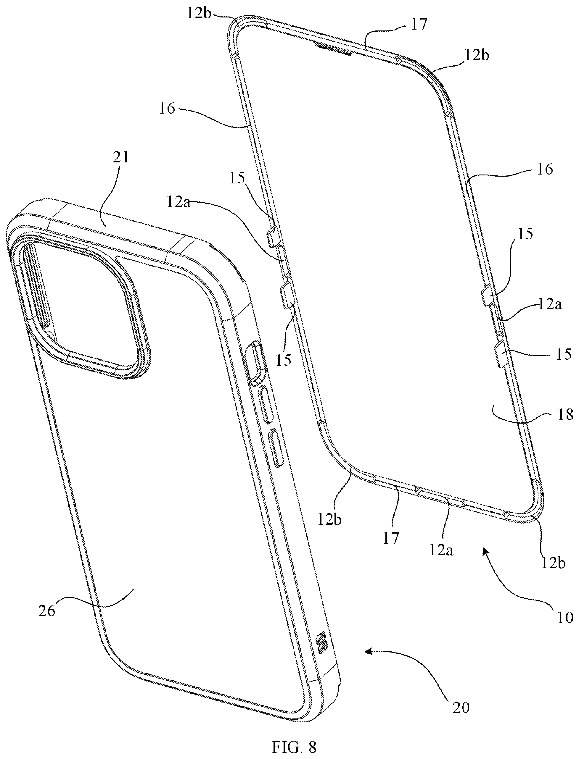 Patent US12564251 Figure 8 – One-piece structure of shell and film