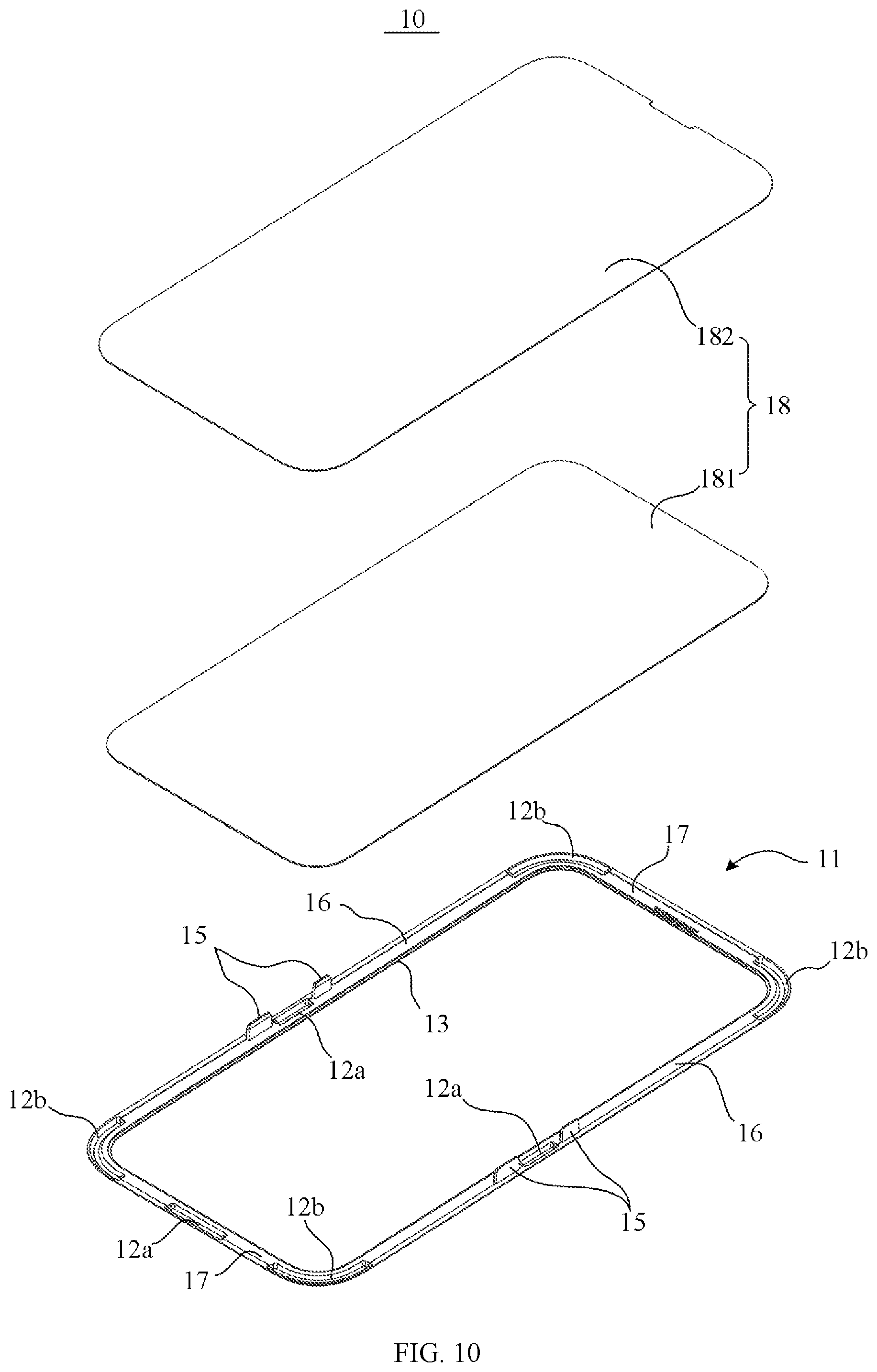 Patent US12564251 Figure 10 – One-piece structure of shell and film