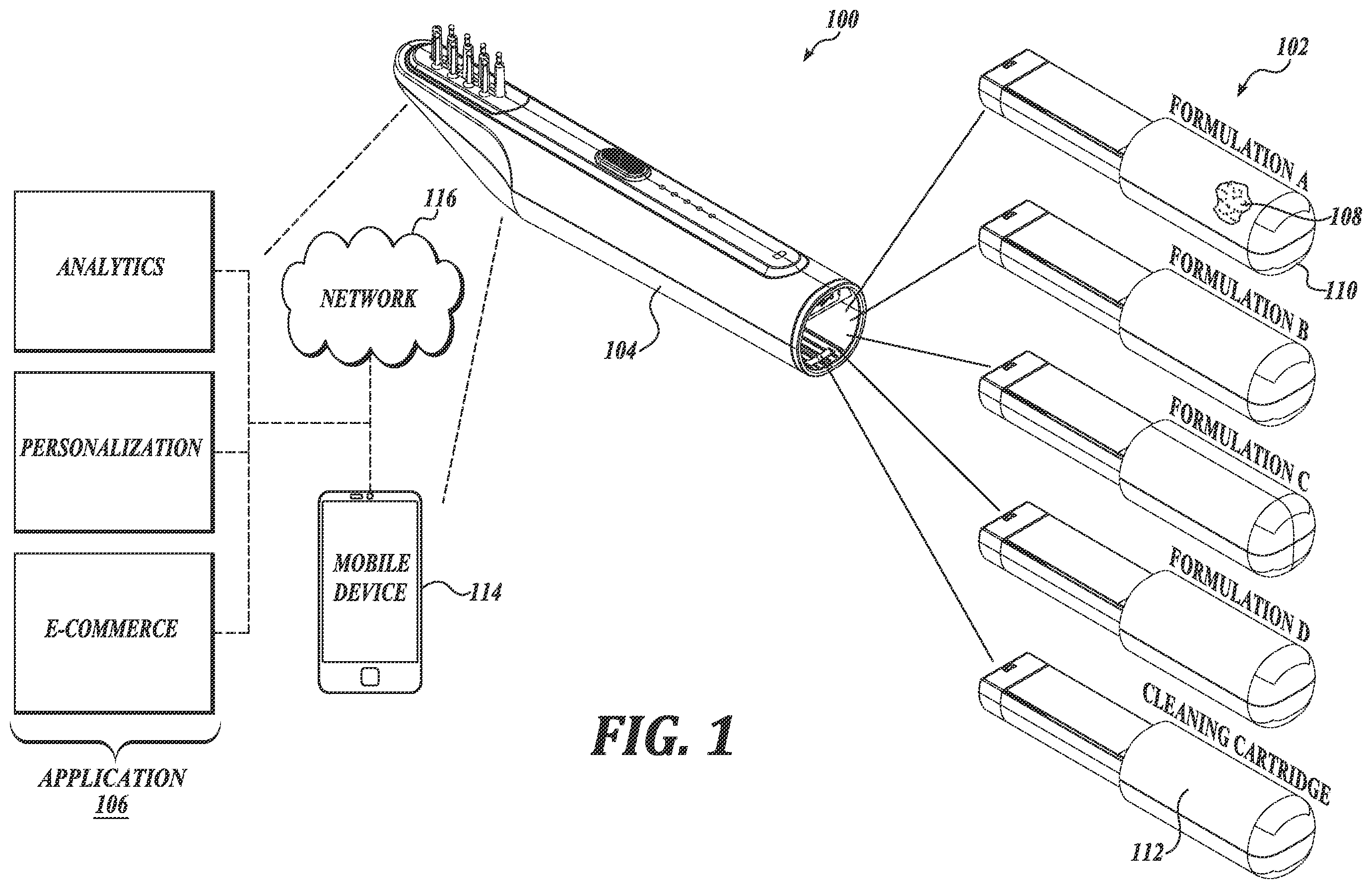 Patent US12564253 Figure 1 – Reusable cartridge systems, devices, and methods
