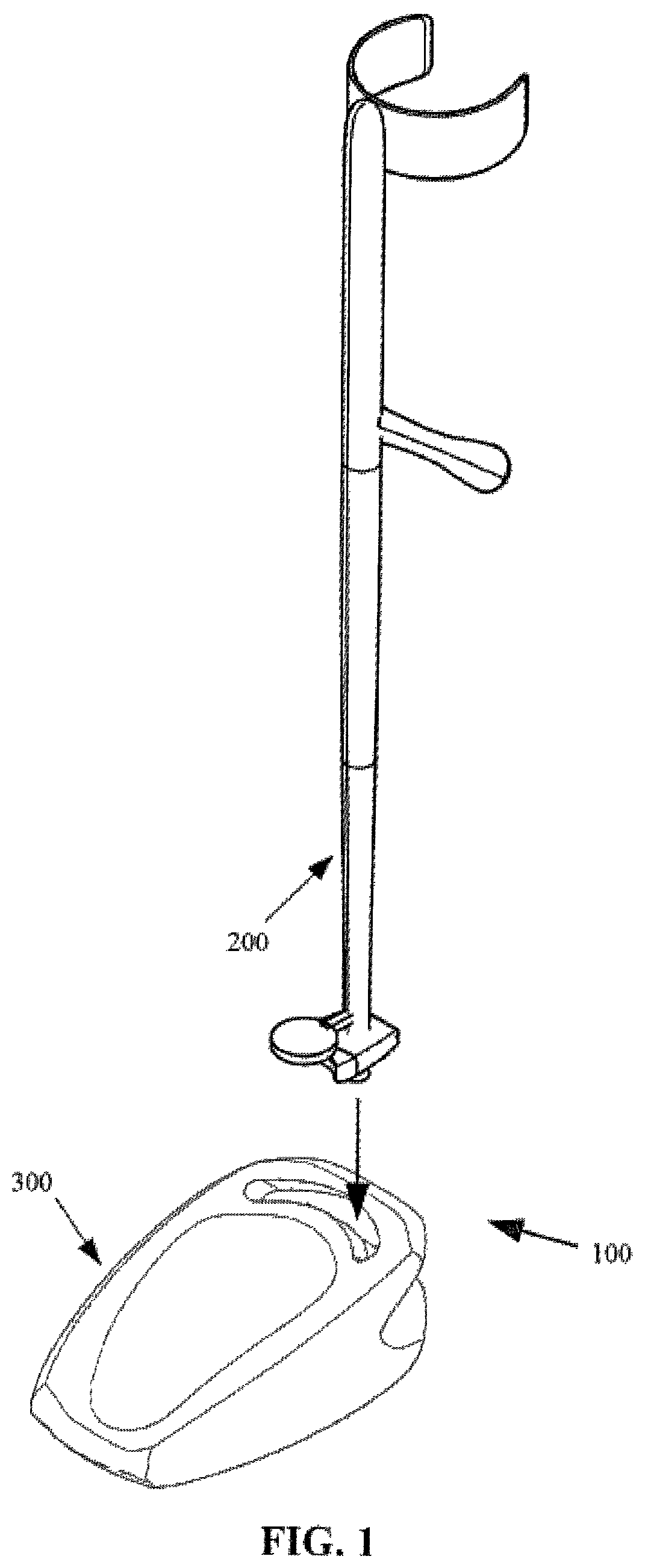 Patent US12564256 Figure 1 – Motorized toenail groomer configured to sit on top of a foot with long shaft and handle permitting ease of use by elderly and/or inflexible users