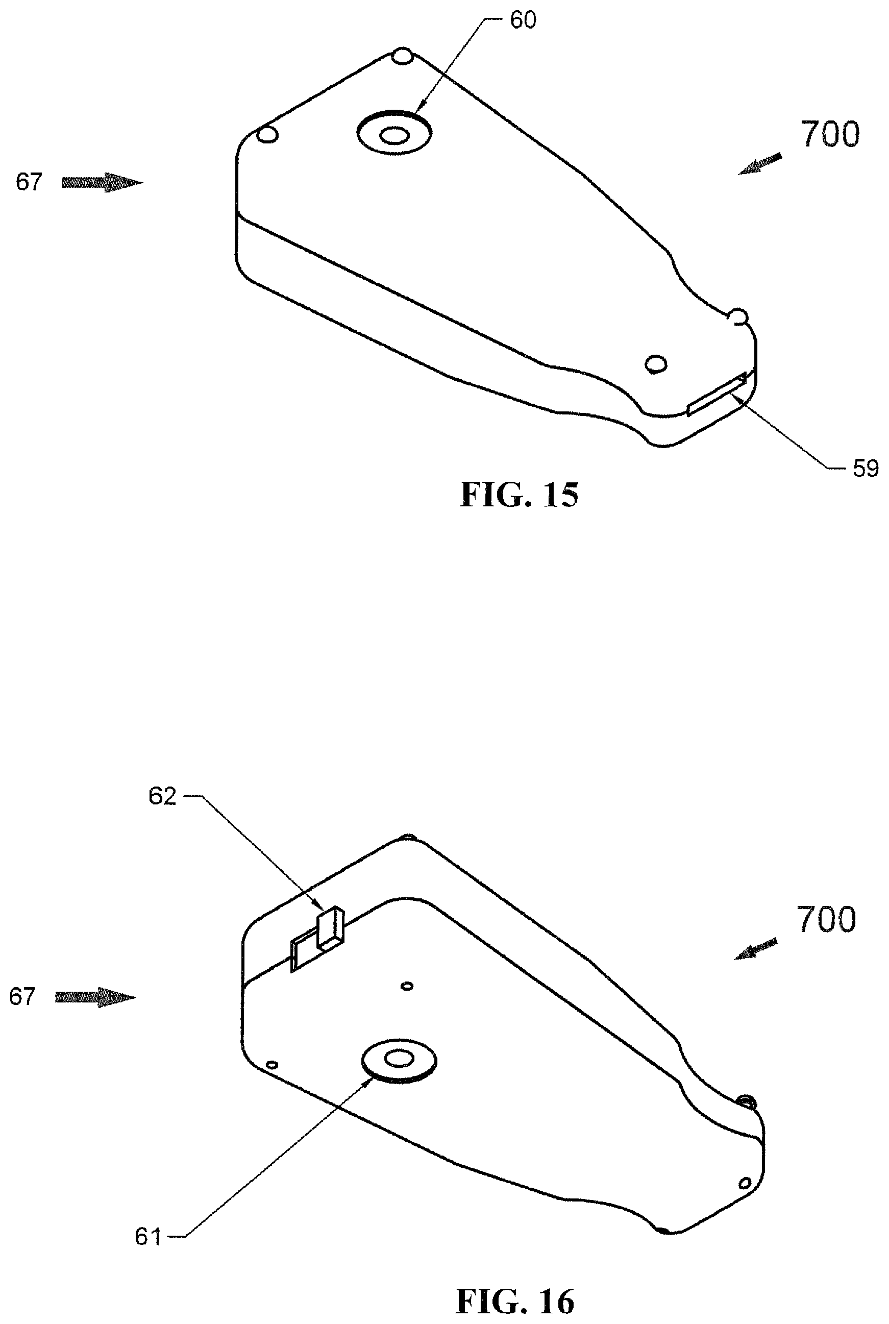 Patent US12564256 Figure 12 – Motorized toenail groomer configured to sit on top of a foot with long shaft and handle permitting ease of use by elderly and/or inflexible users
