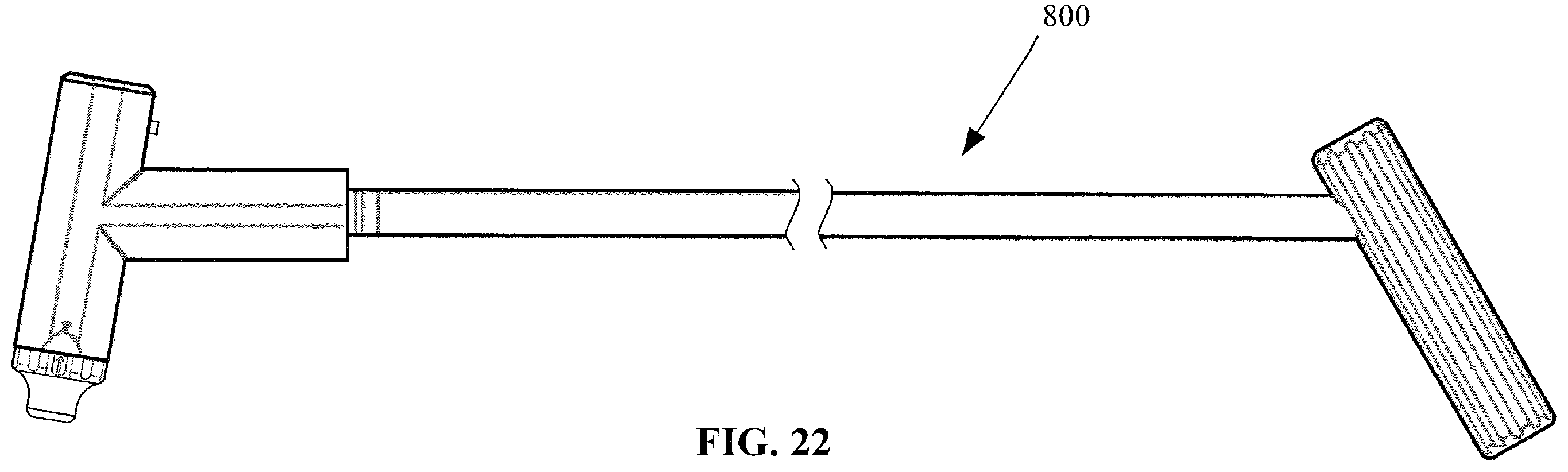 Patent US12564256 Figure 17 – Motorized toenail groomer configured to sit on top of a foot with long shaft and handle permitting ease of use by elderly and/or inflexible users