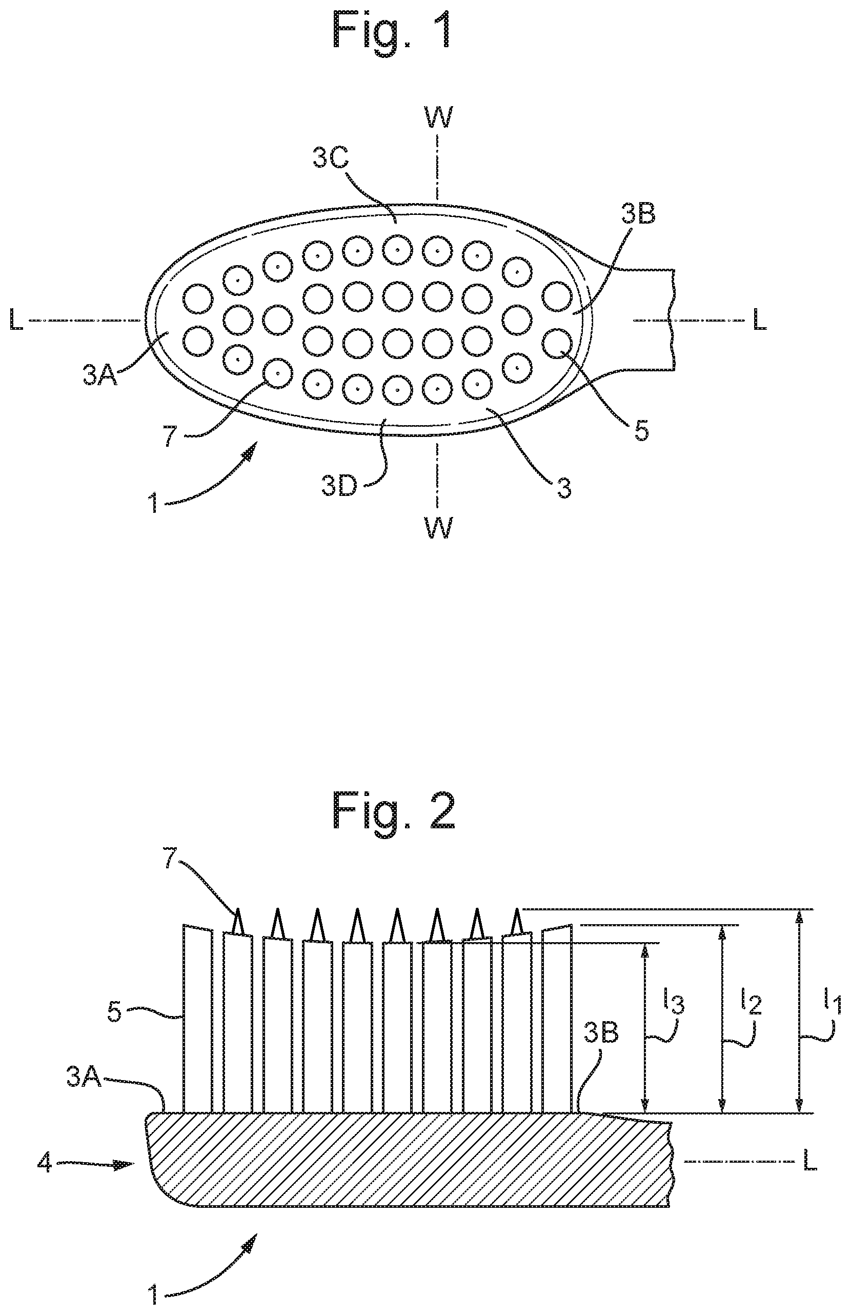 Patent US12564258 Figure 1 – Toothbrush head and method of manufacturing