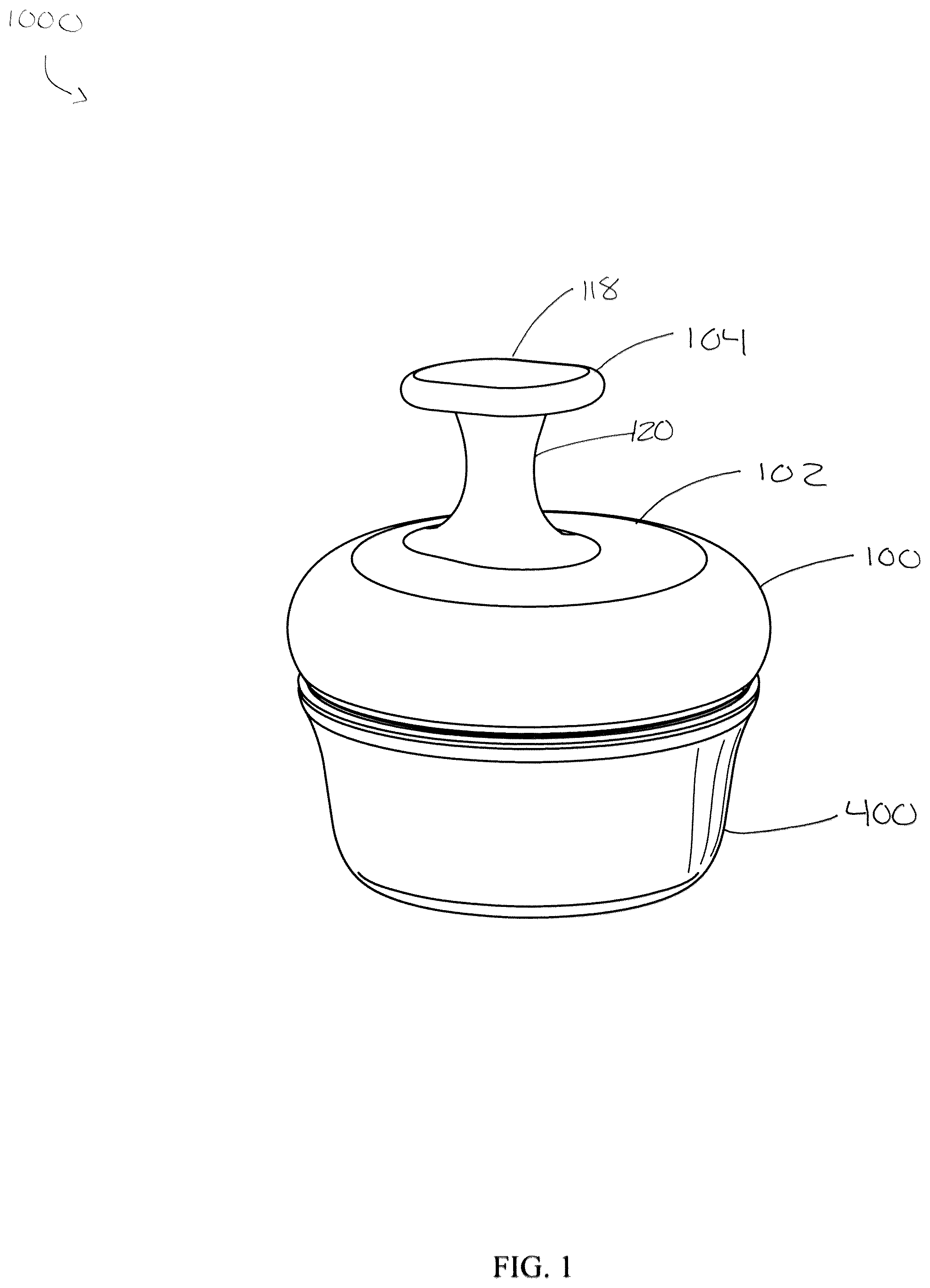 Patent US12564259 Figure 1 – Brush for applying a cleansing powder