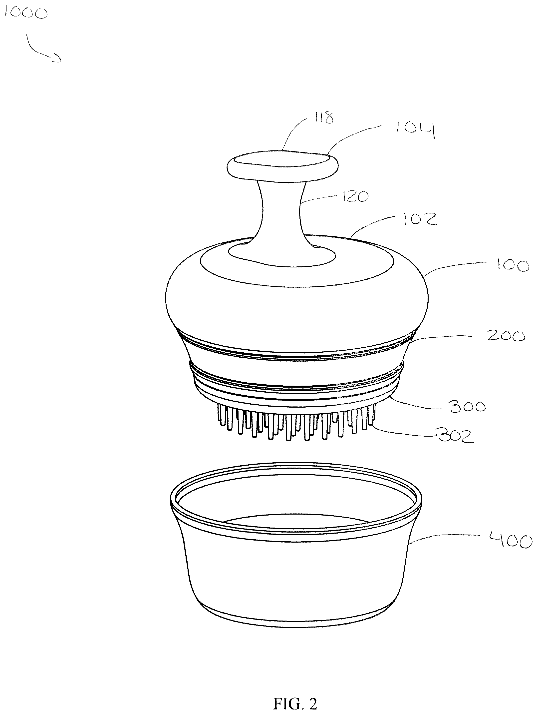 Patent US12564259 Figure 2 – Brush for applying a cleansing powder