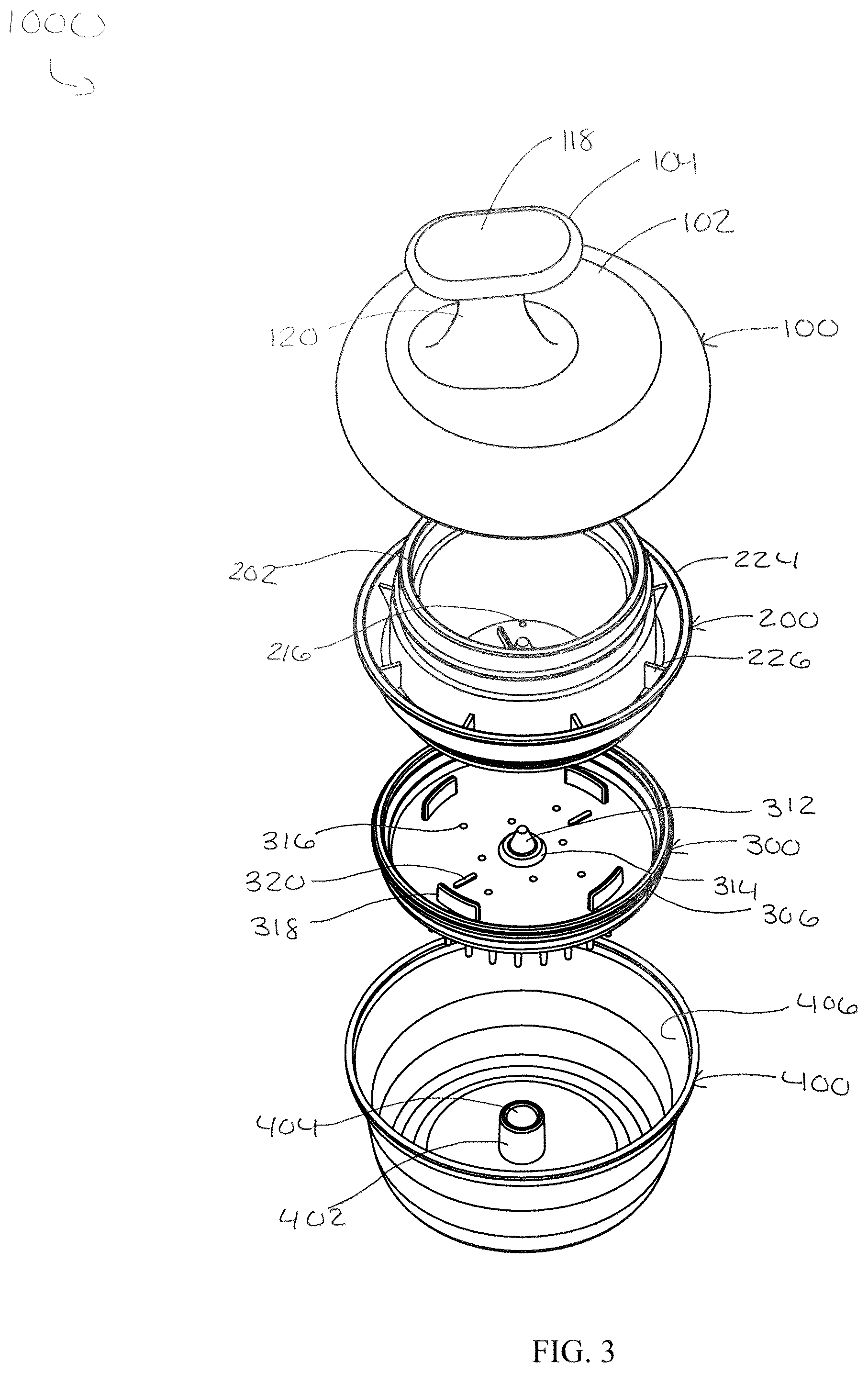Patent US12564259 Figure 3 – Brush for applying a cleansing powder