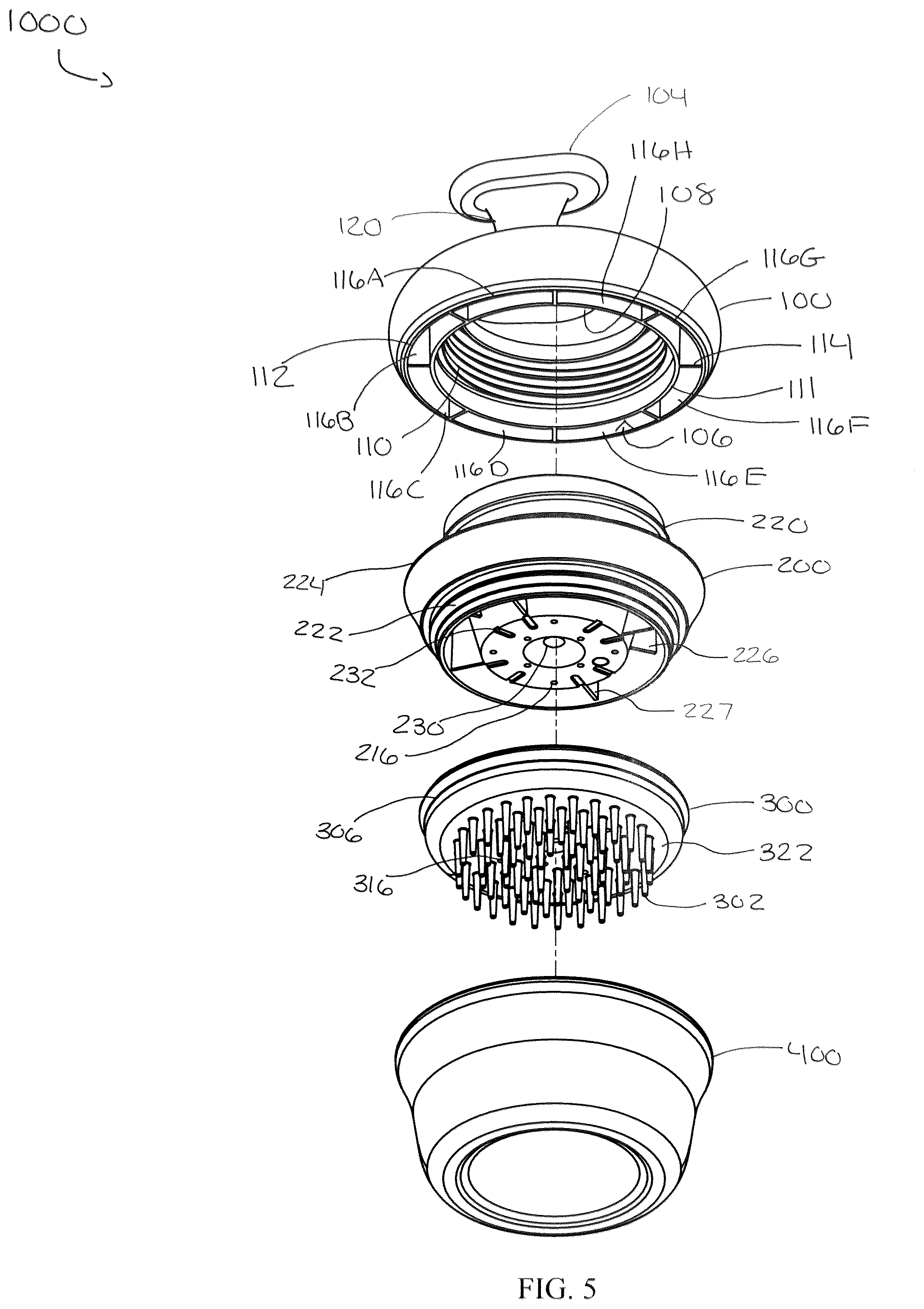 Patent US12564259 Figure 5 – Brush for applying a cleansing powder