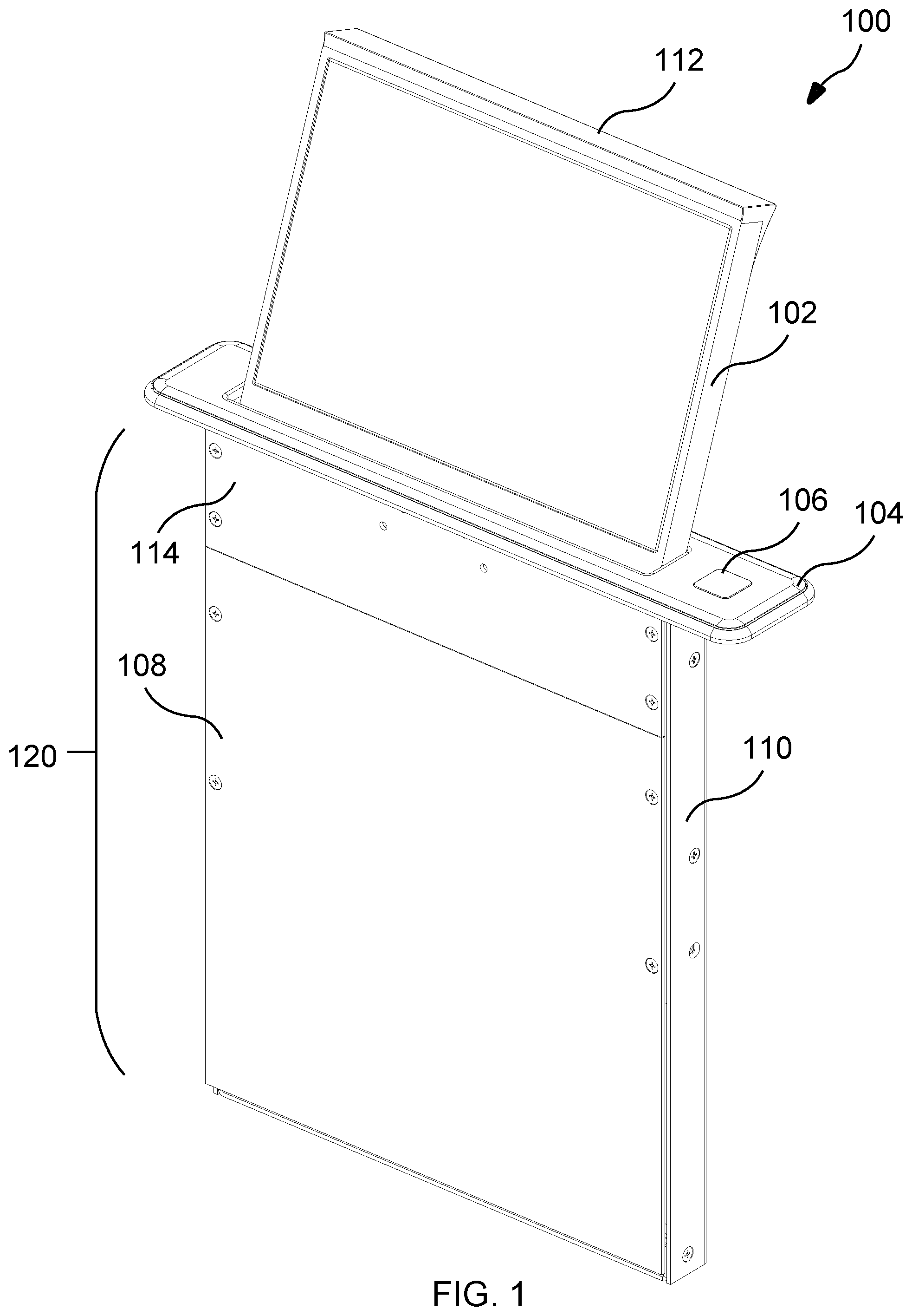 Patent US12564260 Figure 1 – Pop-up display