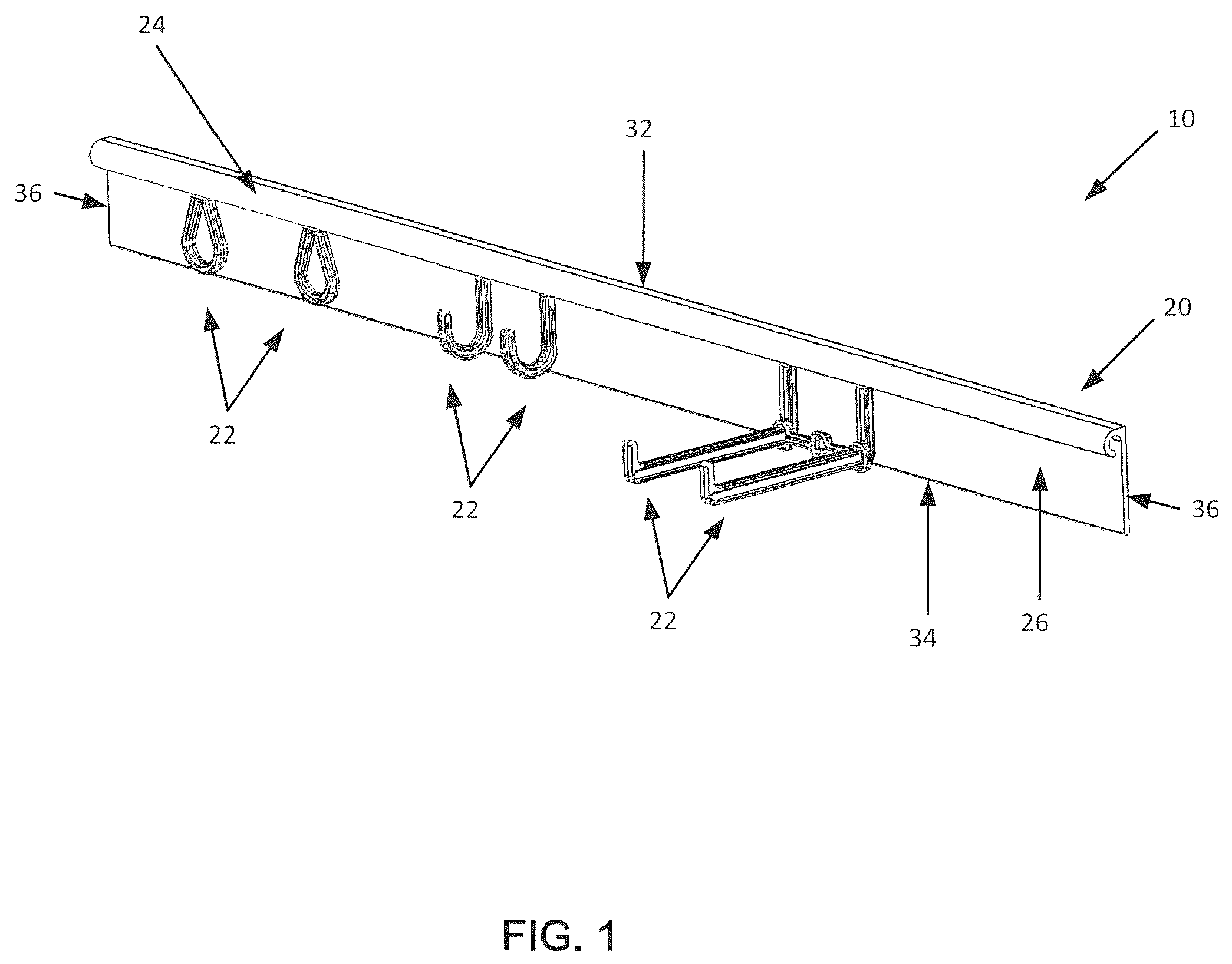 Patent US12564262 Figure 1 – Object hanging system and method