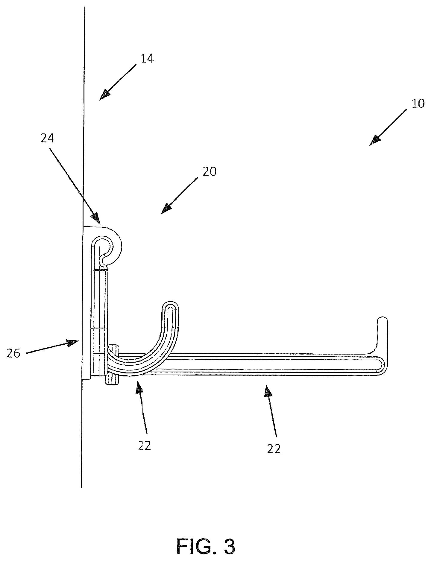 Patent US12564262 Figure 3 – Object hanging system and method