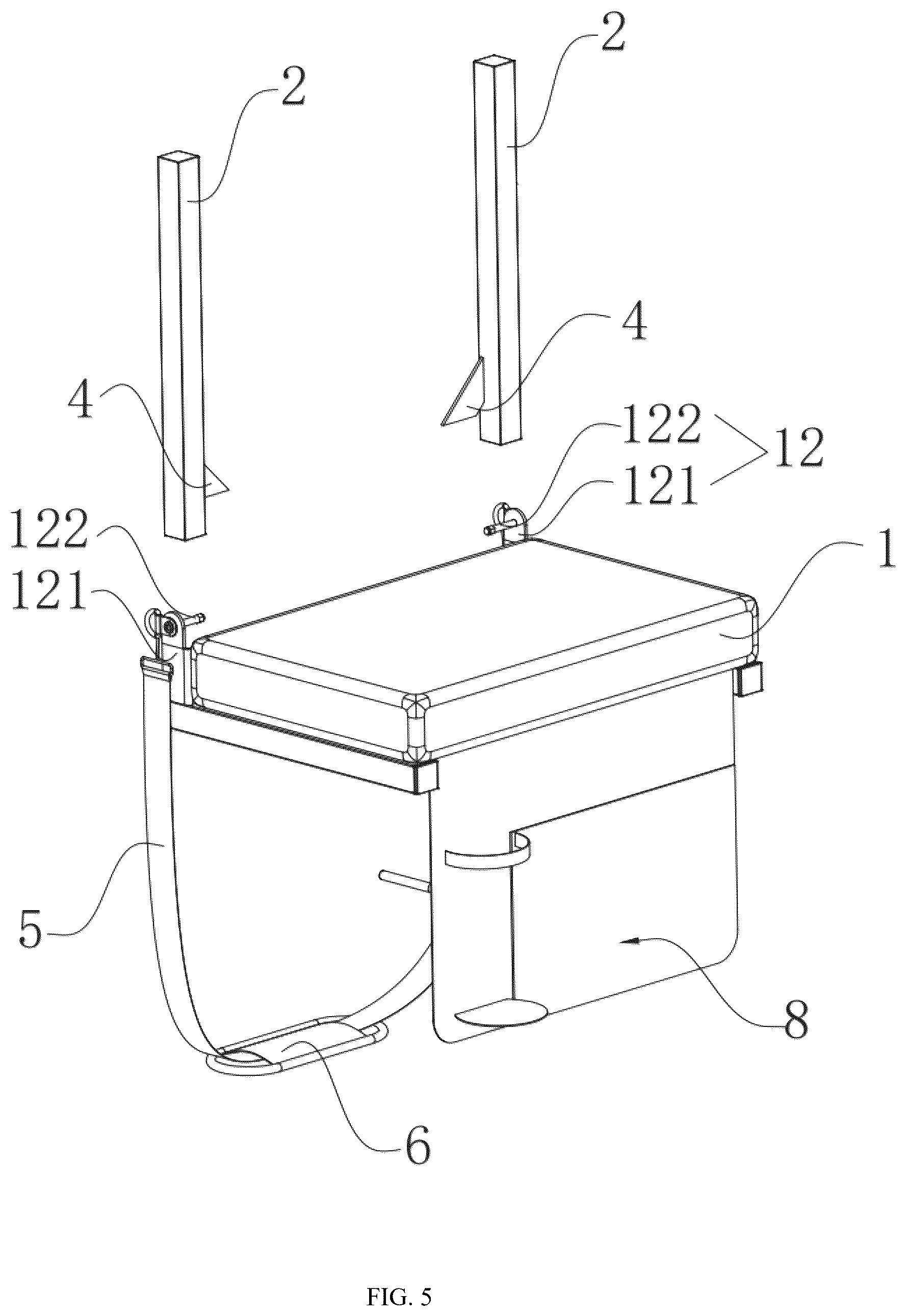 Patent US12564263 Figure 5 – Stadium seat cushion