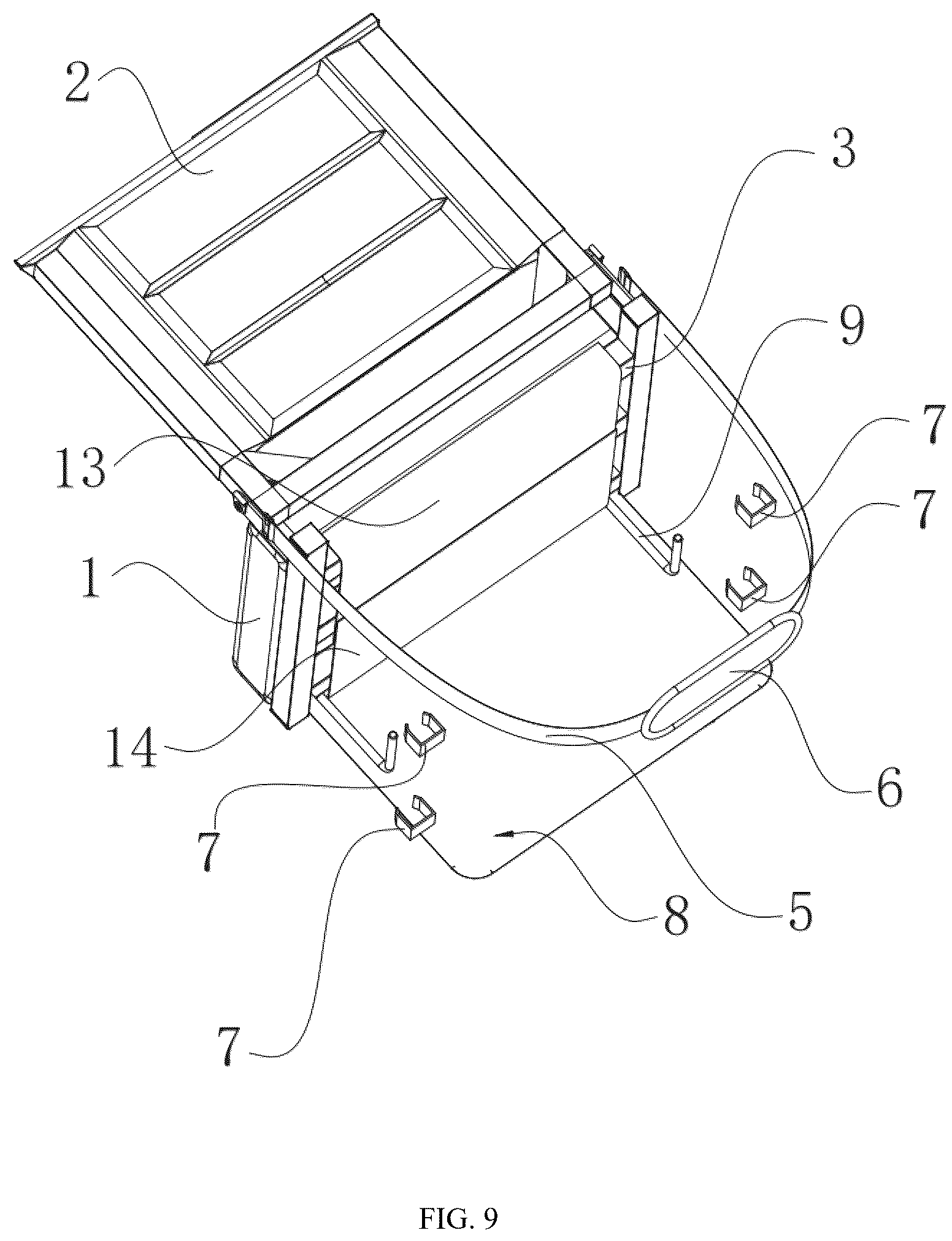 Patent US12564263 Figure 9 – Stadium seat cushion
