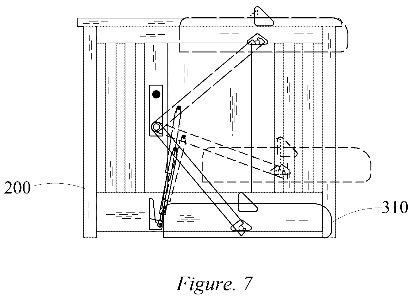Patent US12564268 Figure 4 – Furniture objects including a convertible desk bed