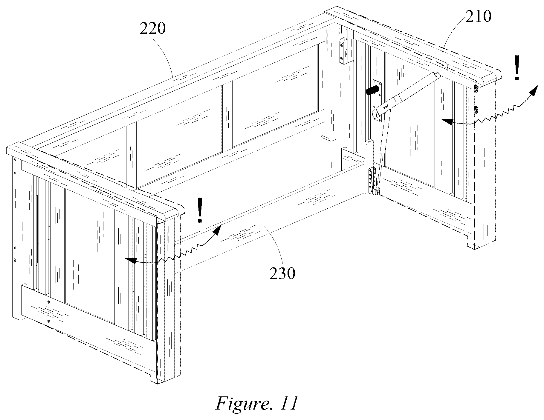 Patent US12564268 Figure 7 – Furniture objects including a convertible desk bed