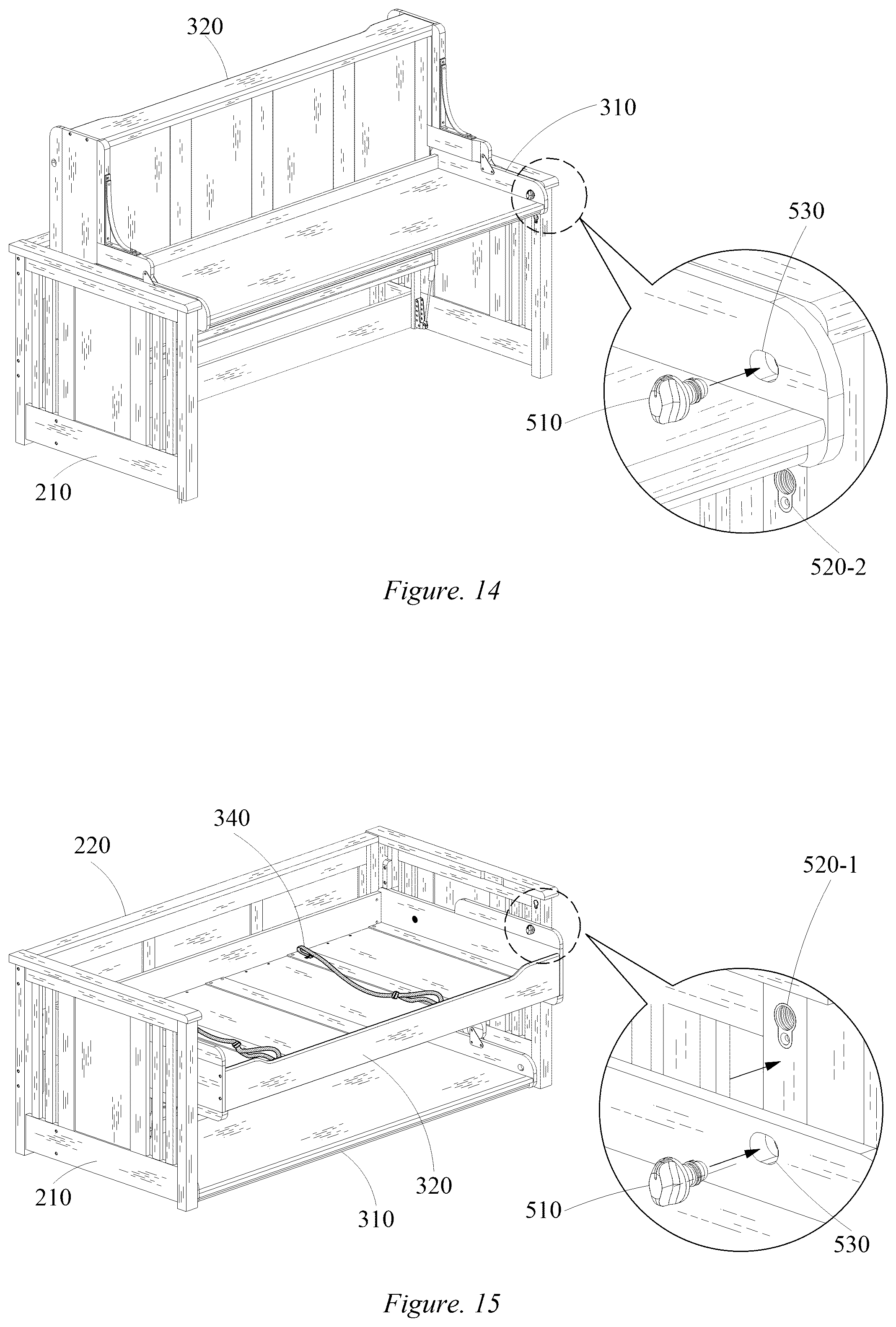Patent US12564268 Figure 9 – Furniture objects including a convertible desk bed